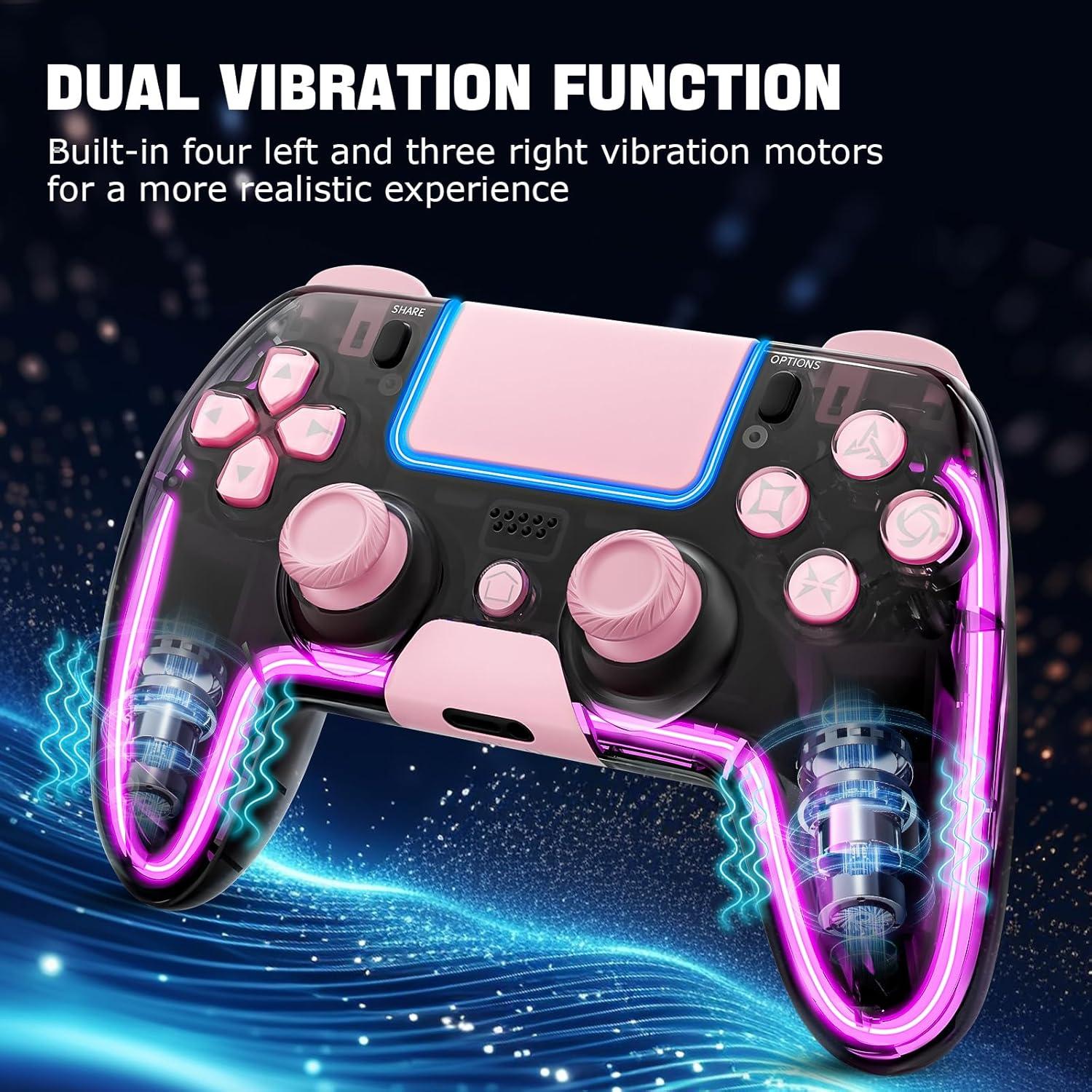 Controlador Inalámbrico BRHE Rosa para PS4 con RGB