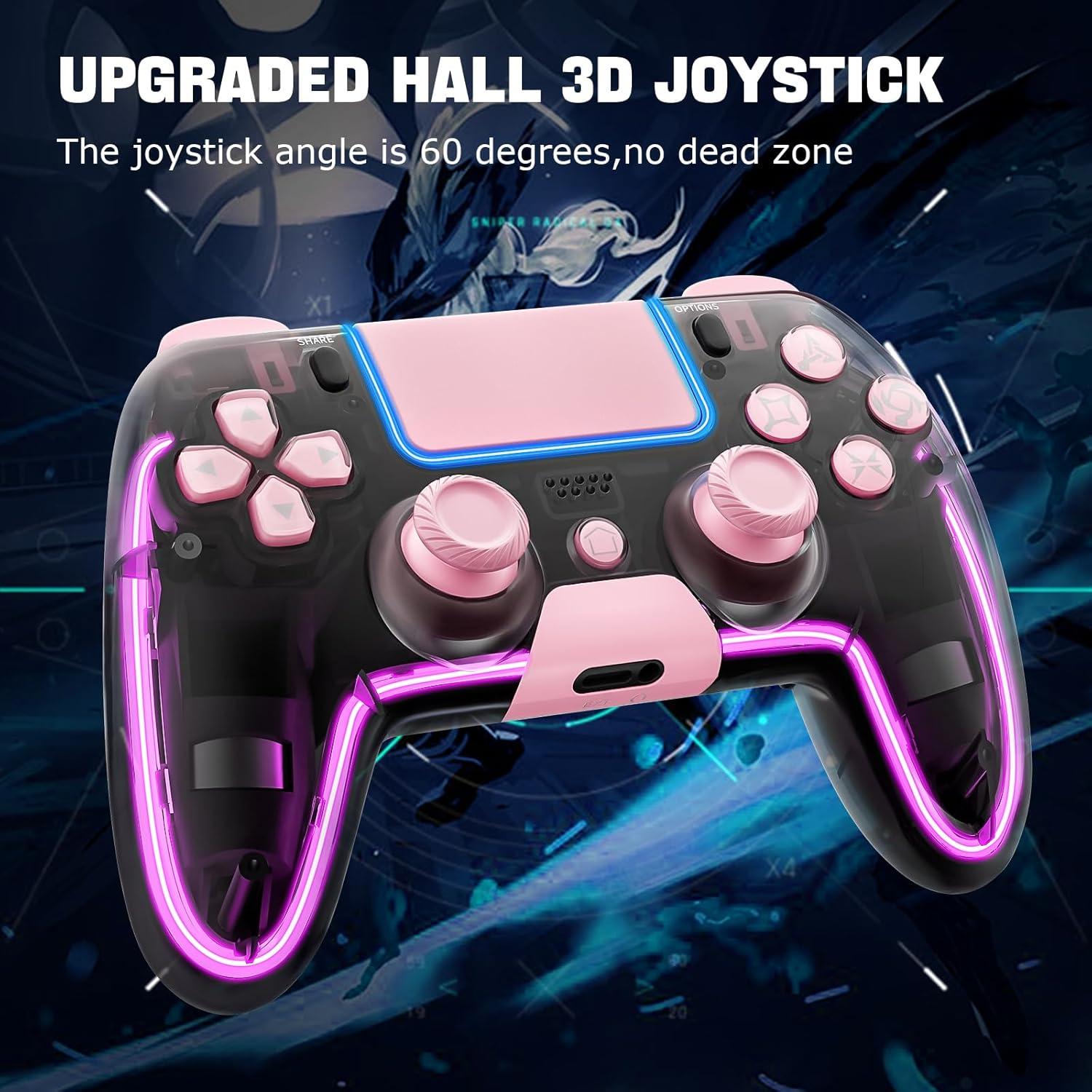 Controlador Inalámbrico BRHE Rosa para PS4 con RGB