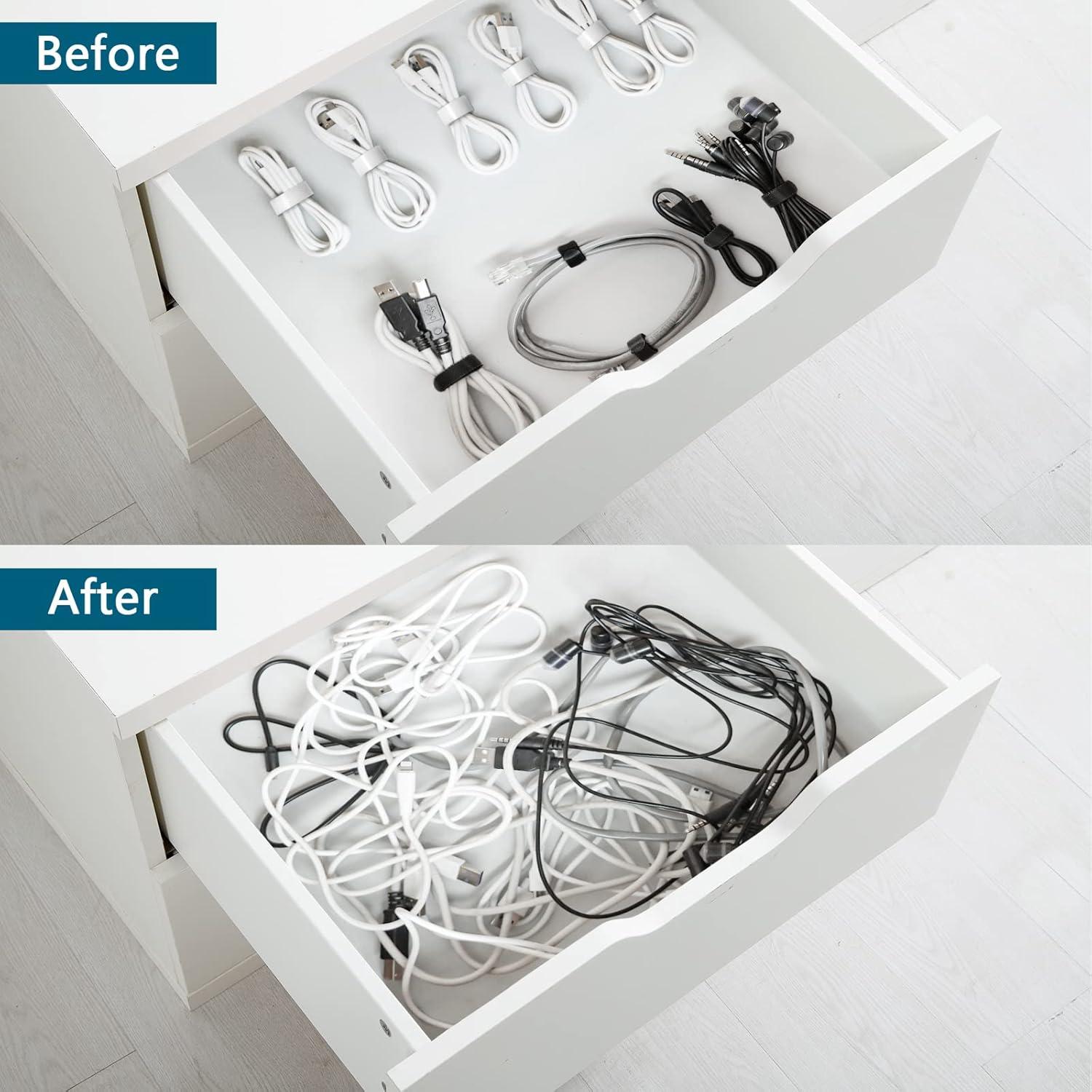 Bridas Reutilizables SGLXQ 50 Pcs Organizador de Cables