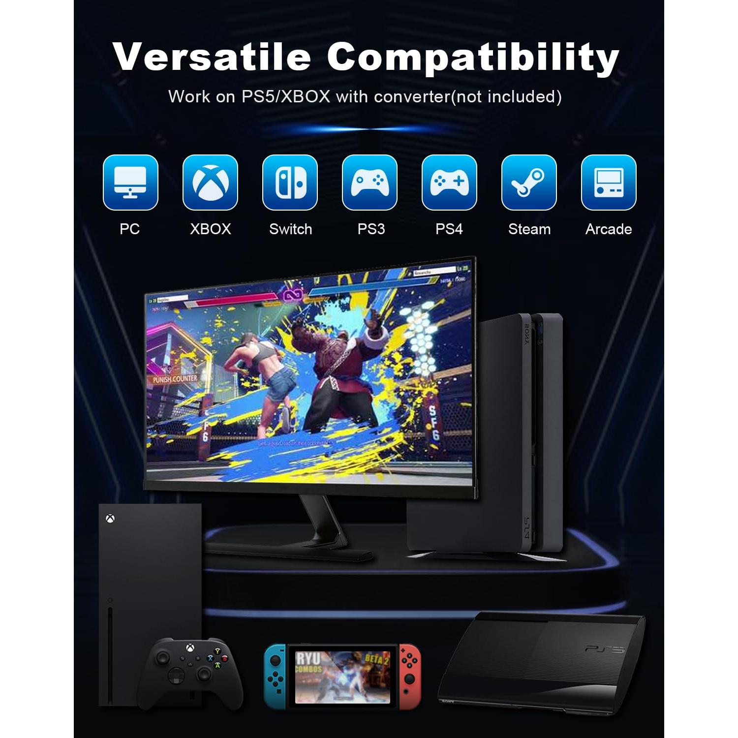 Controlador sin palanca SIXSIR U16 RGB para juegos de arcade