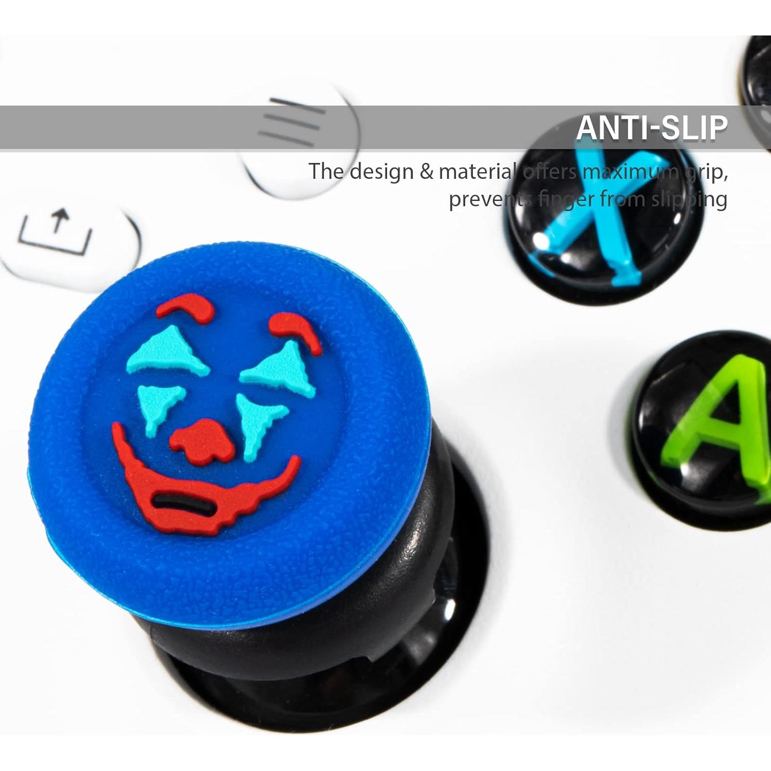 FPS Thumbstick Extender &Texture Rubber Silicone Grip Cover 2 Sets for Xbox Series X/S & Xbox One Controller(Joker Blue)