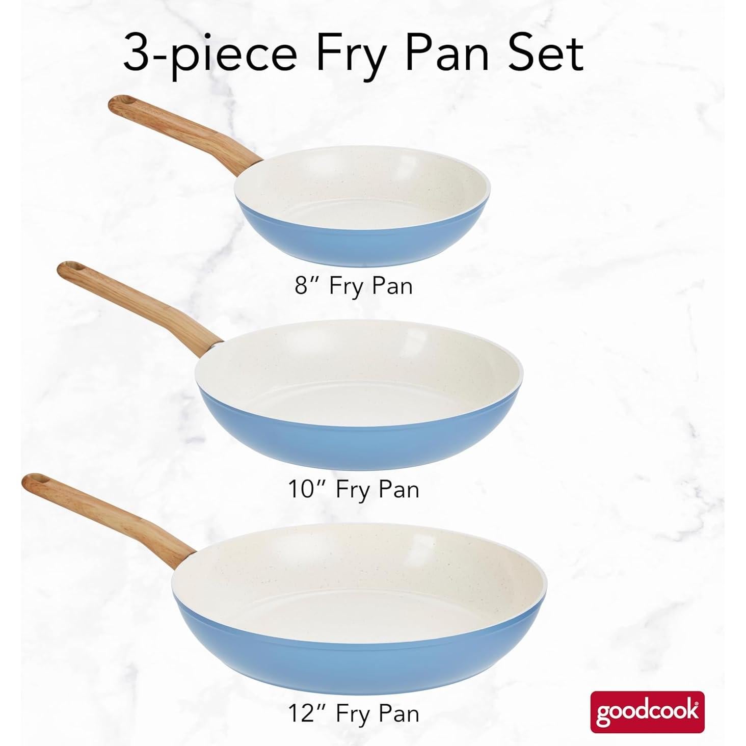 Juego de Sartenes GoodCook 3 Piezas Cerámica Antiadherente