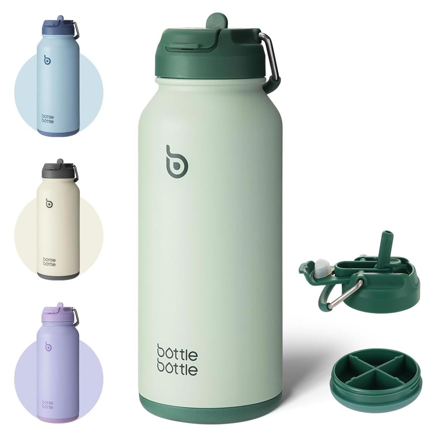 Botella de Agua Aislada 0.91L Acero Inoxidable Verde