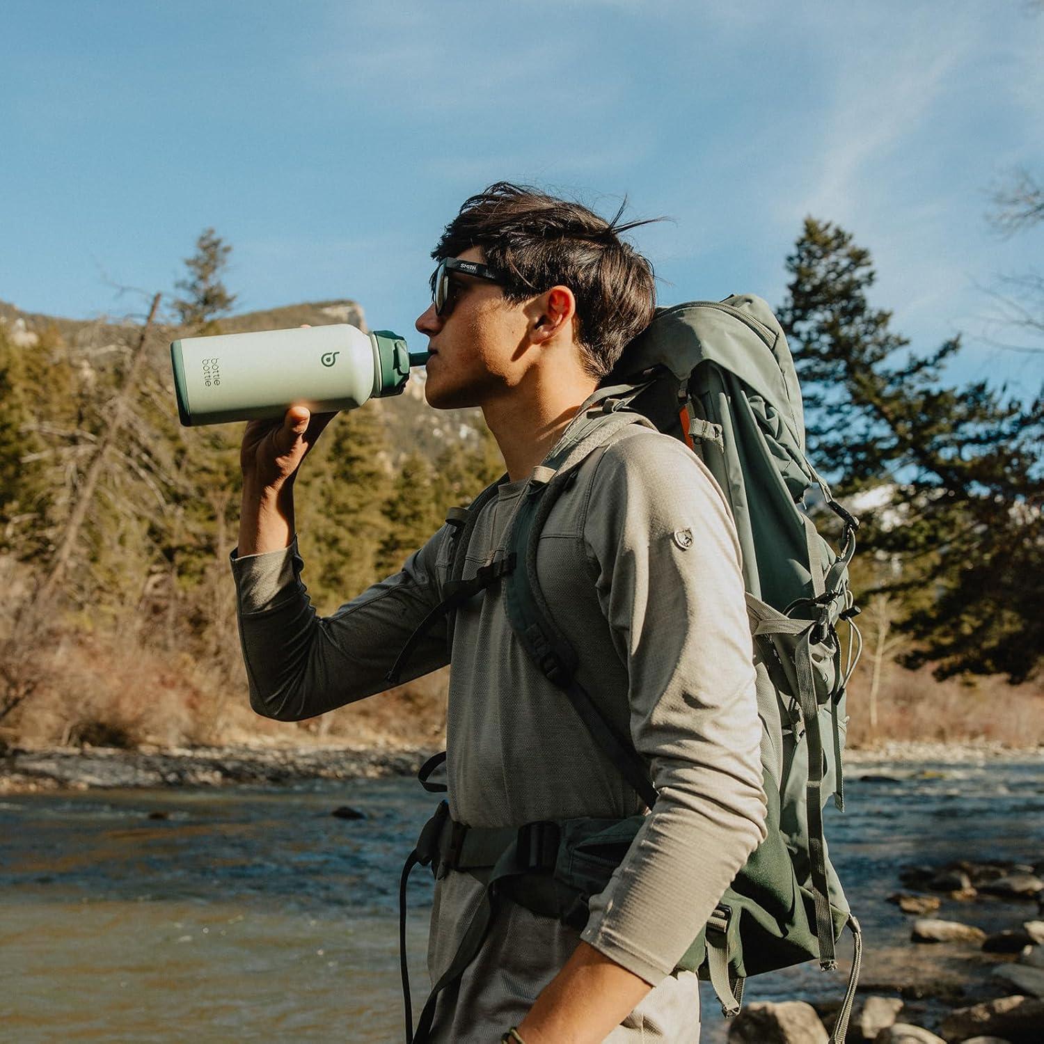 Botella de Agua Aislada 0.91L Acero Inoxidable Verde