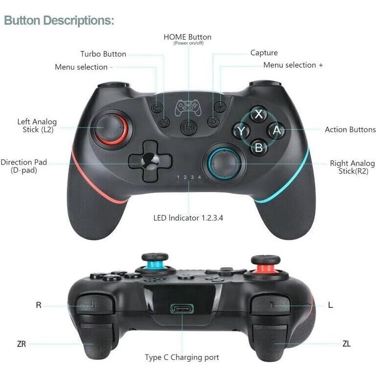 Controlador Inalámbrico Lyyes SW001 para Switch - Paquete de 2