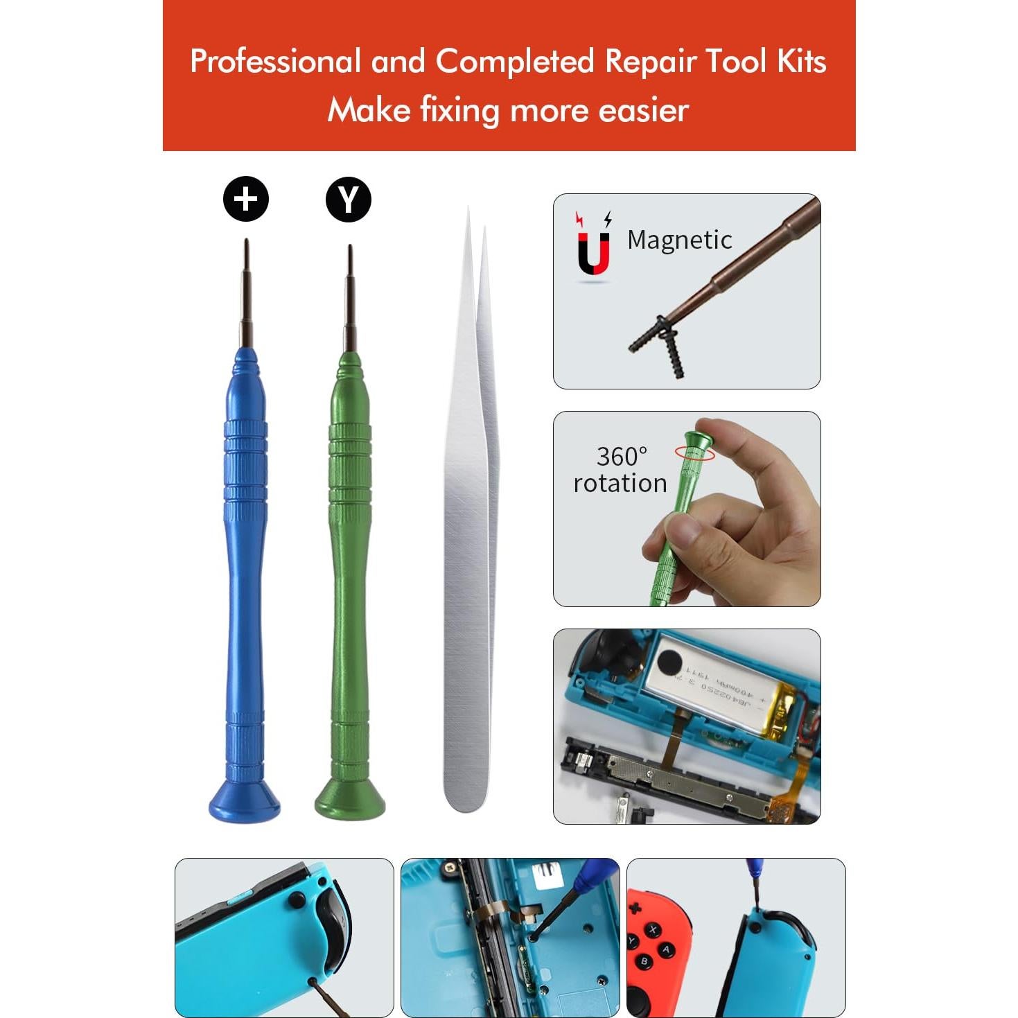 Kit Reemplazo Joystick Joycon OLCLSS 48 en 1 para Switch