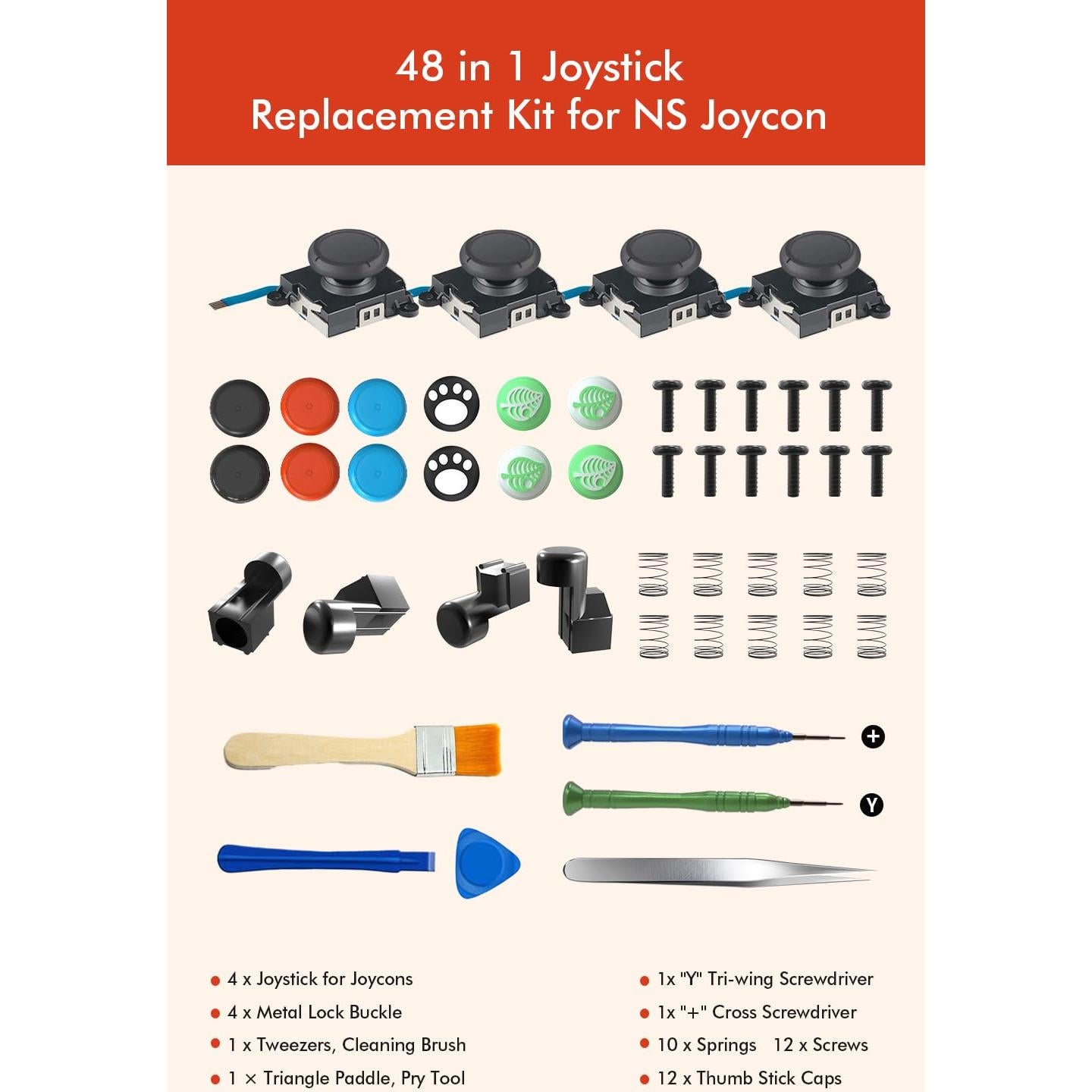 Kit Reemplazo Joystick Joycon OLCLSS 48 en 1 para Switch