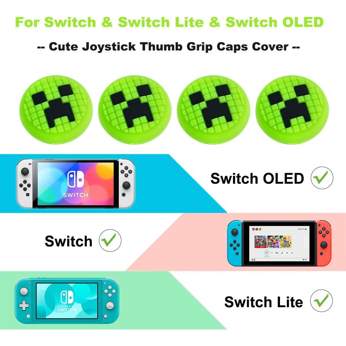 Tapas de agarre de pulgar Sunmike para Nintendo Switch - Verde