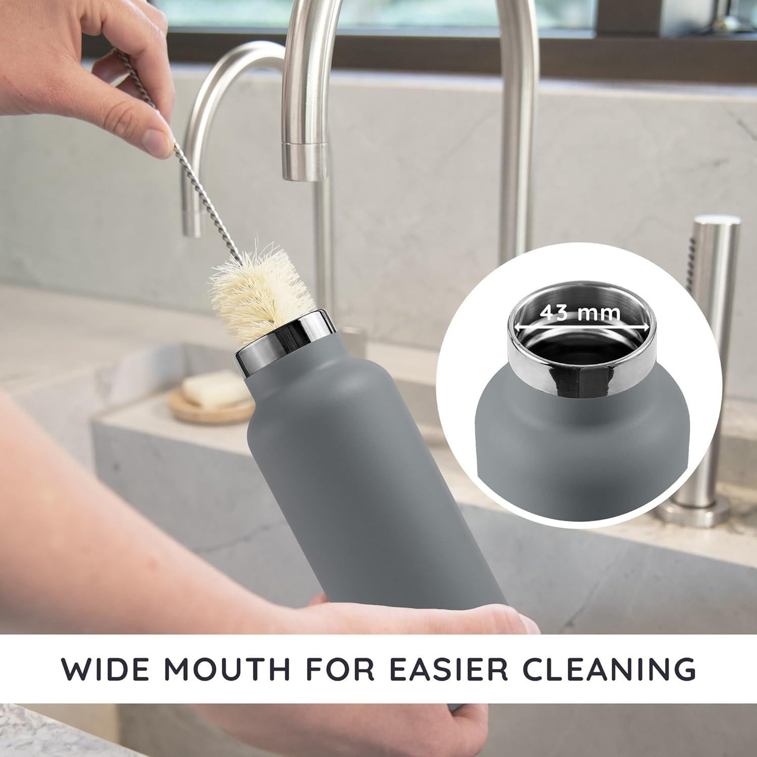 Botella de Agua Aislada Bambaw 750ml Acero Inoxidable Gris