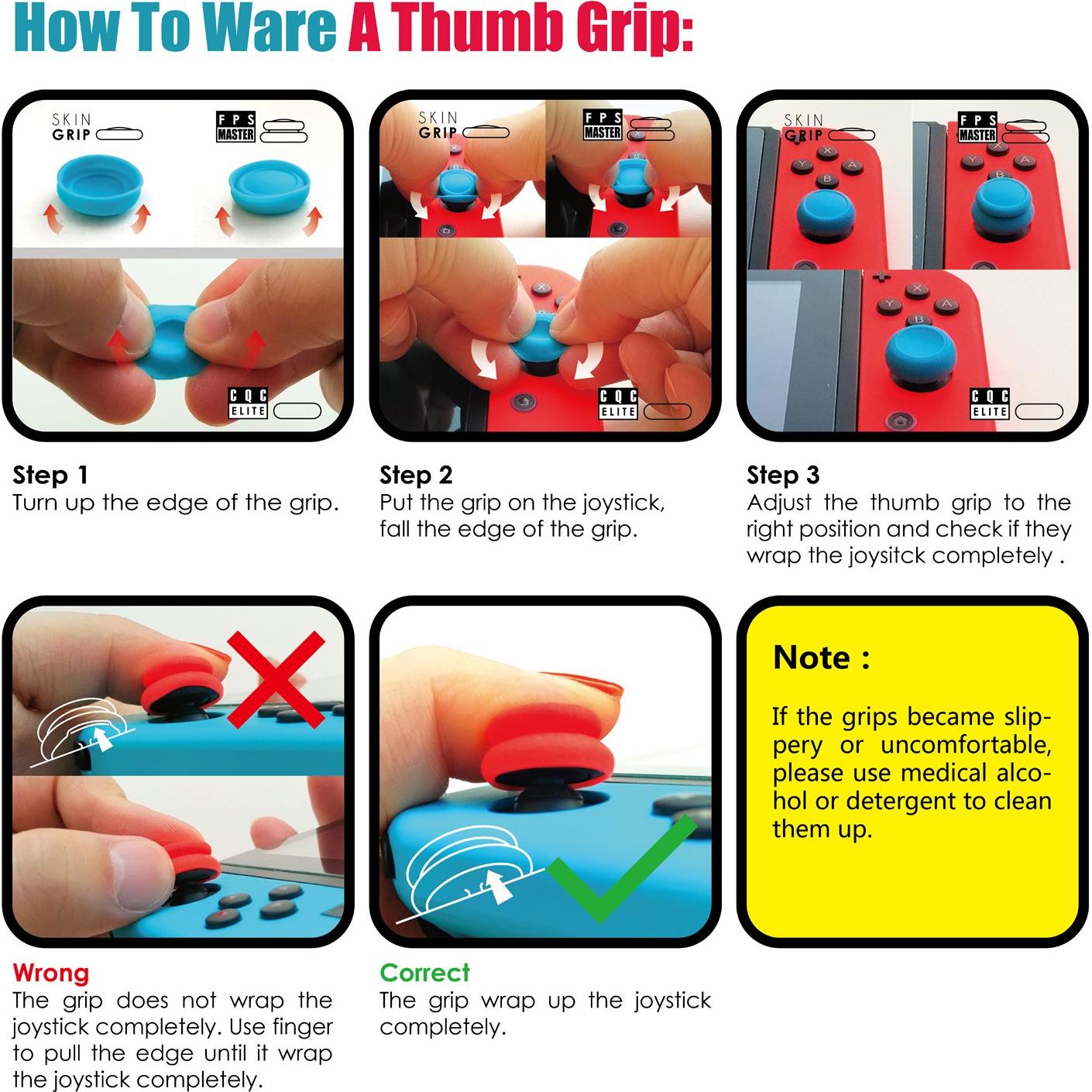 Grips para Pulgar Skull & Co. Joy-Con Nintendo Switch - 6 Pzas