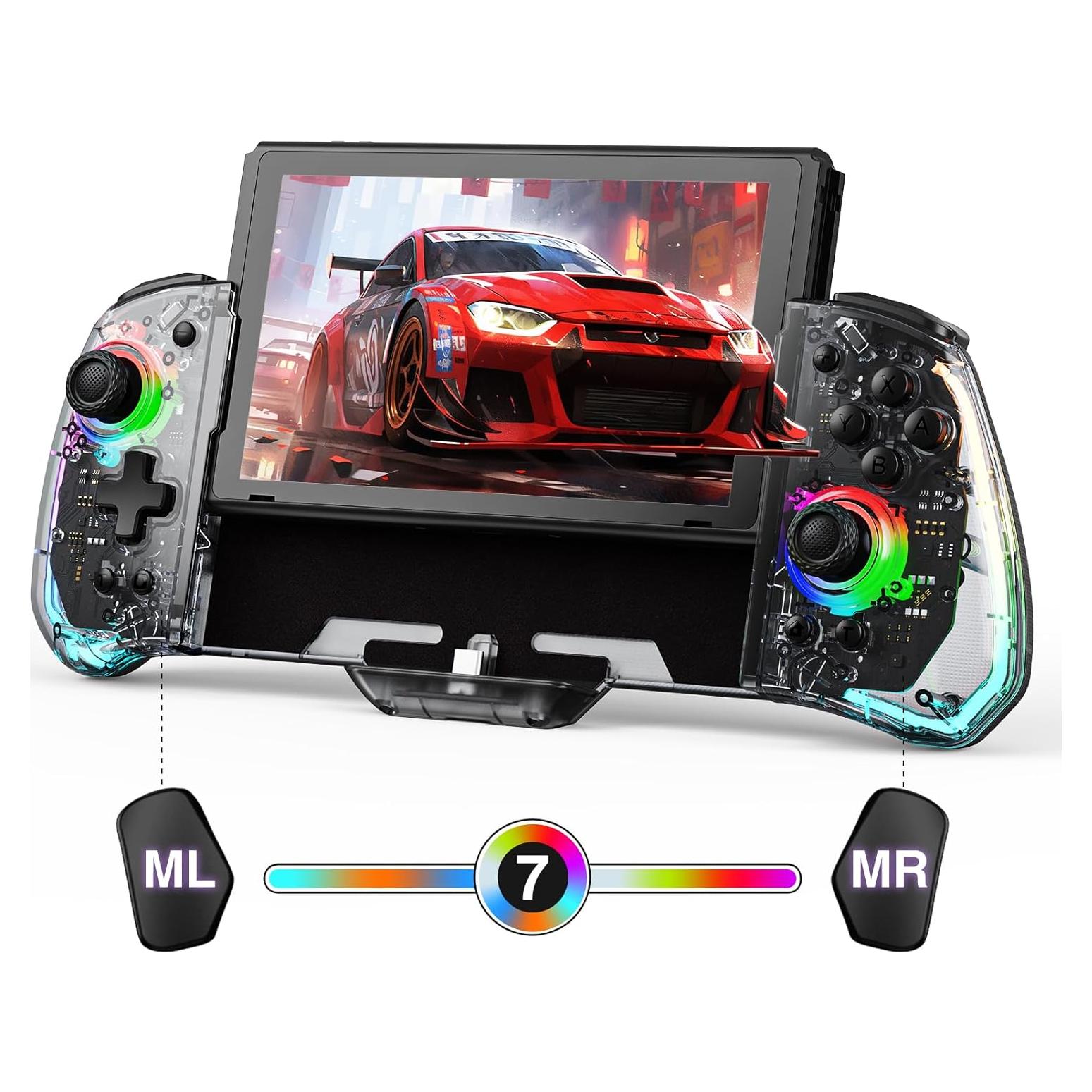 Controlador Joypad Clear Switch momen con LED y vibración