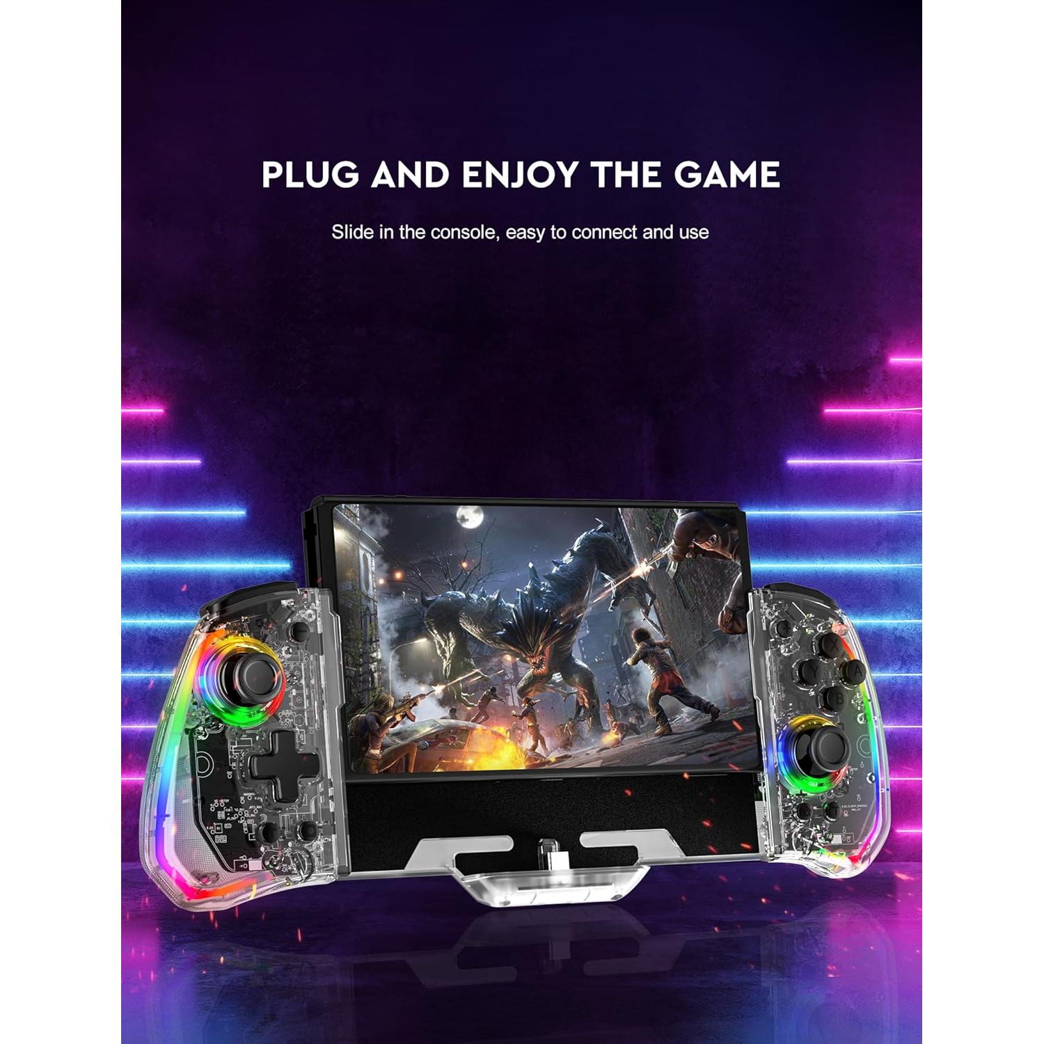 Controlador Joypad Clear Switch momen con LED y vibración