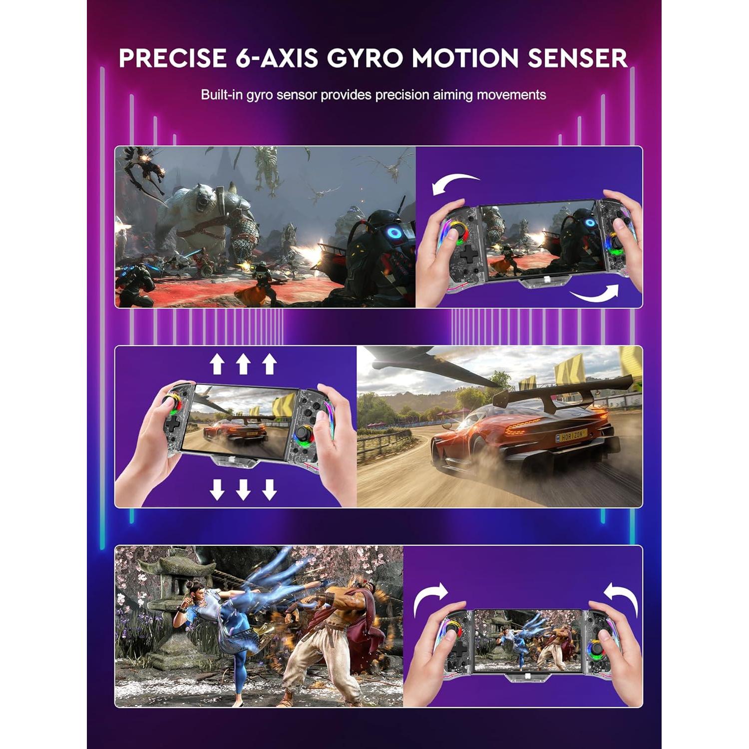 Controlador Joypad Clear Switch momen con LED y vibración