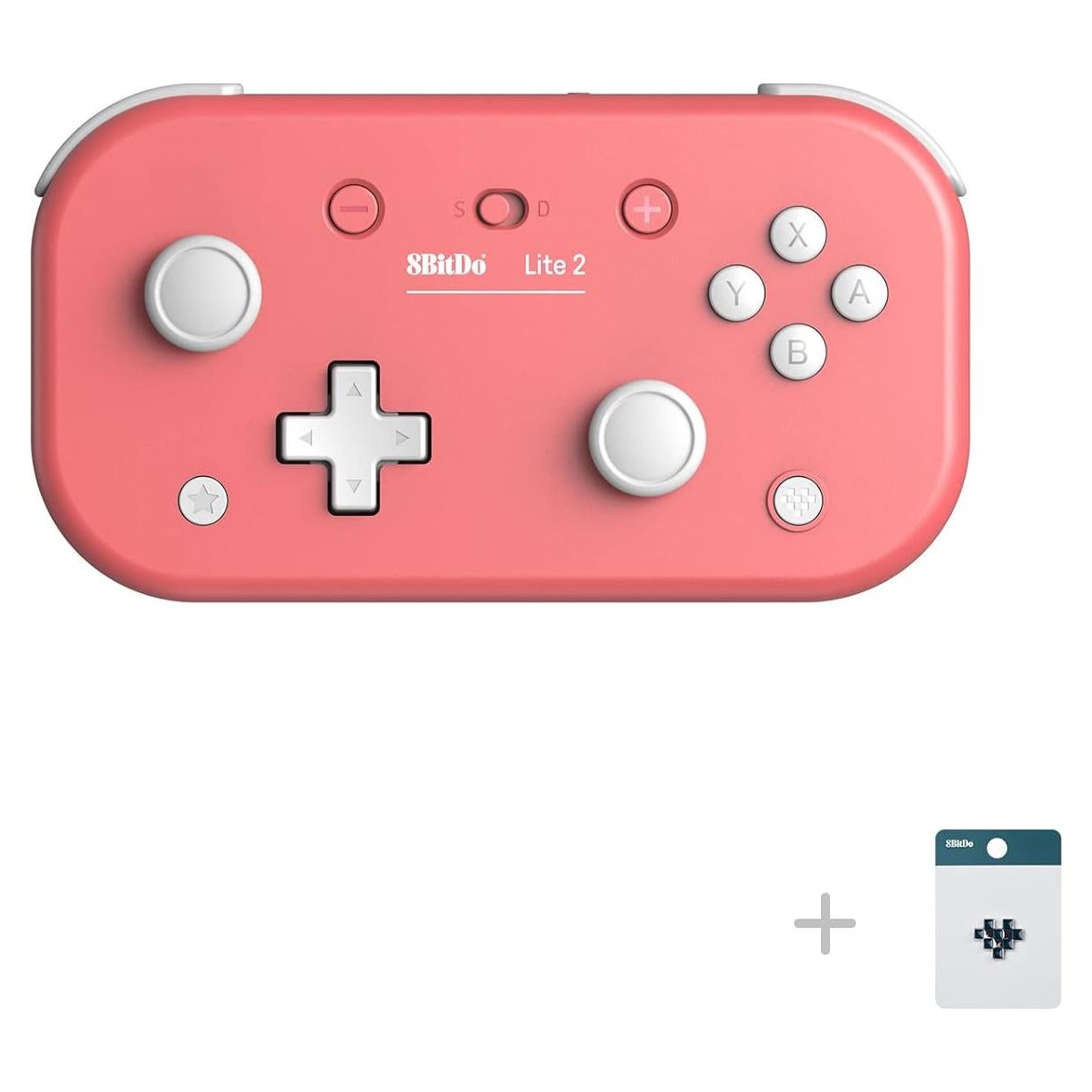 Controlador Bluetooth 8Bitdo Lite 2 Rosa con vibración y giroscopio