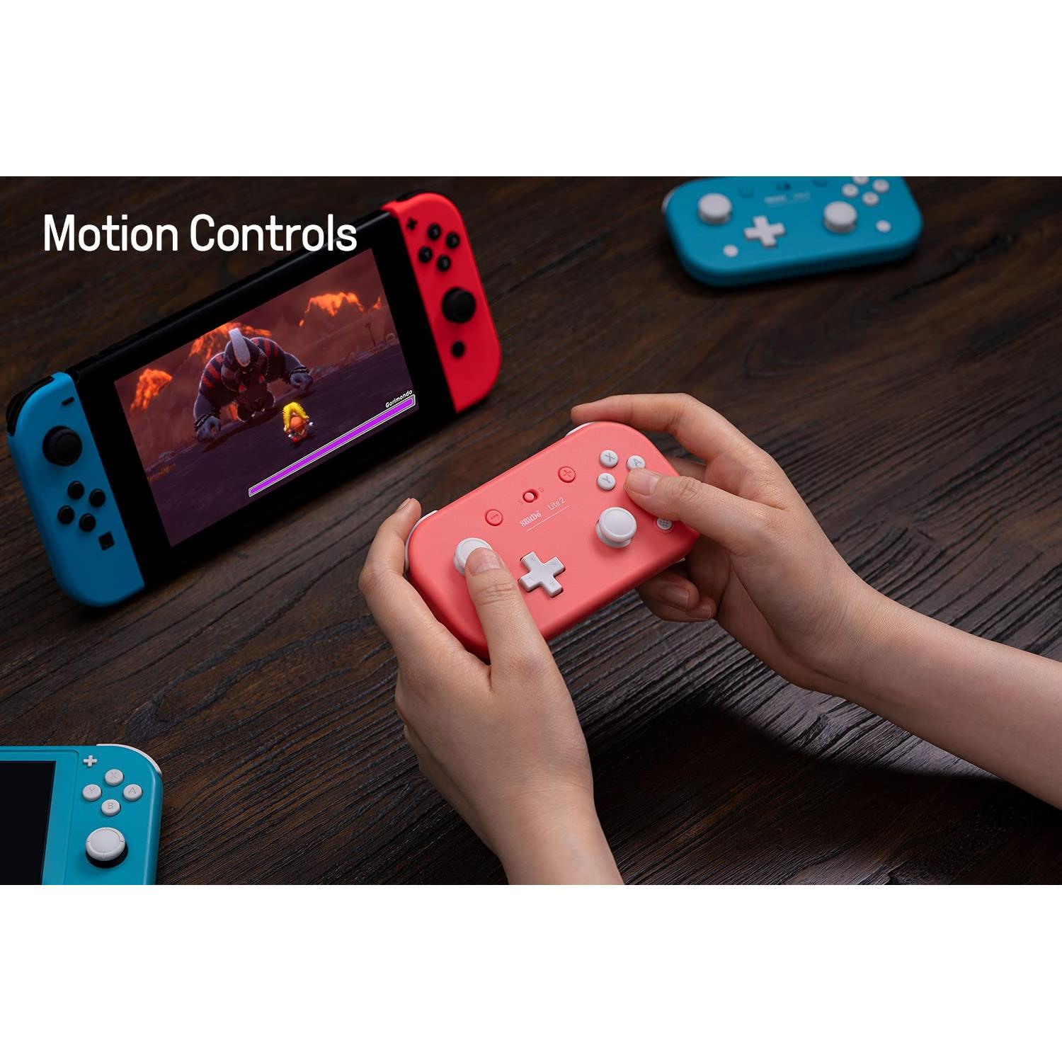 Controlador Bluetooth 8Bitdo Lite 2 Rosa con vibración y giroscopio