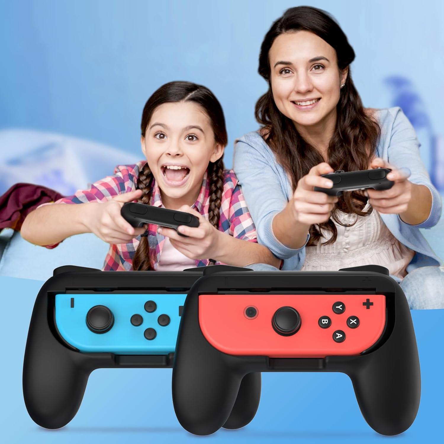 Agarre para Joy-Con FASTSNAIL Negro - Kit Ergonómico 2 Pzs