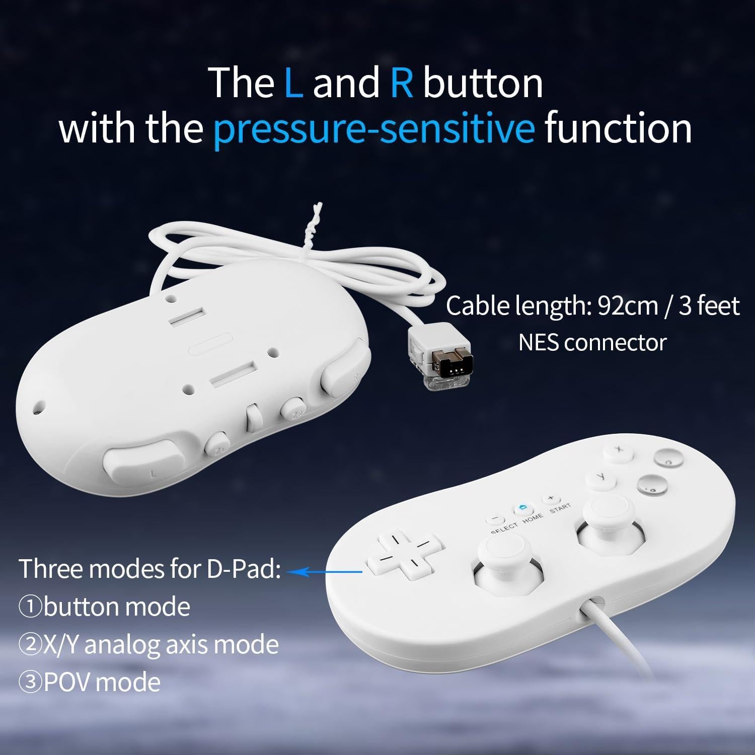 Controlador Clásico OSTENT para Nintendo Wii Blanco