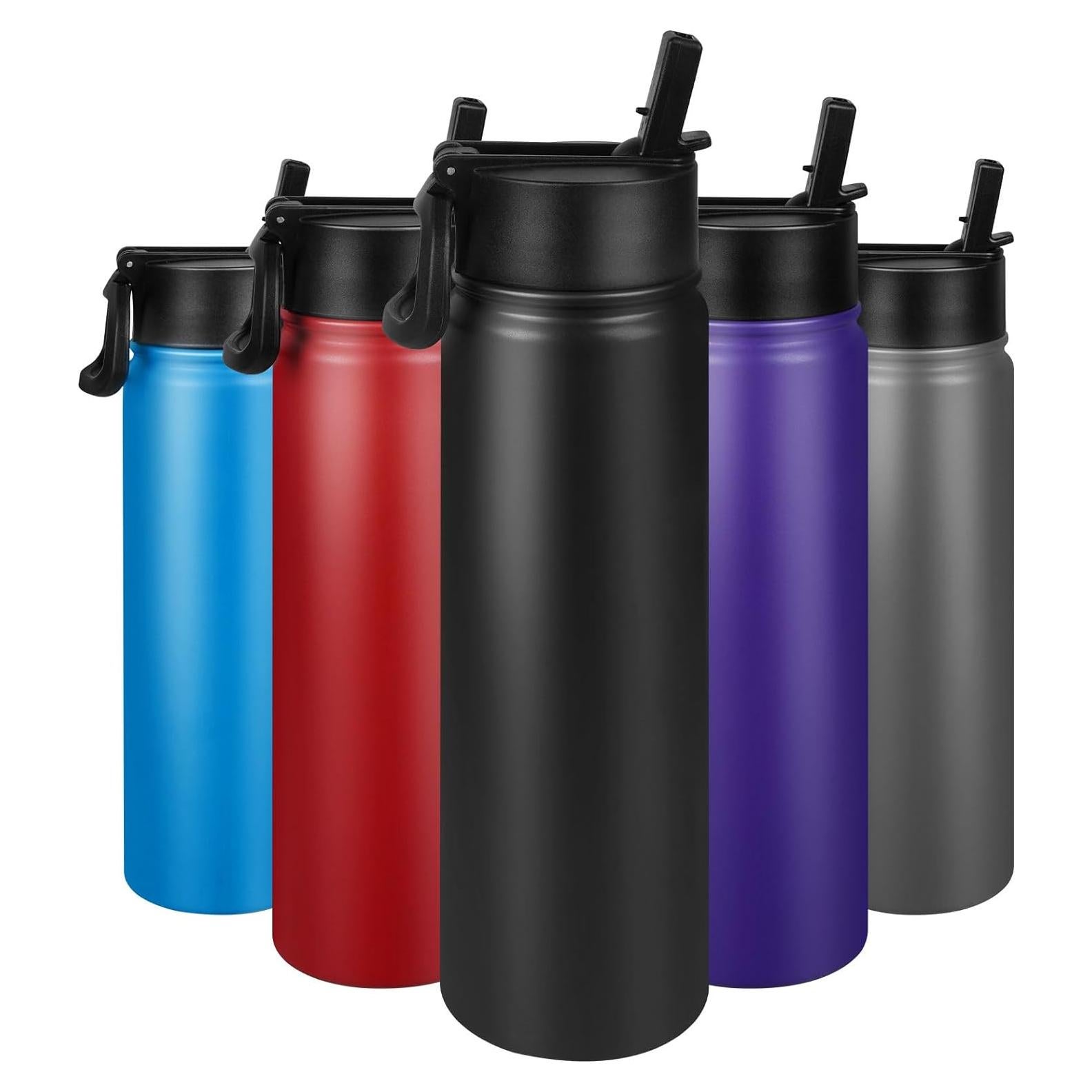 Botella de Agua Aislada ERTOOE 1.5L con Pajilla y Tapa