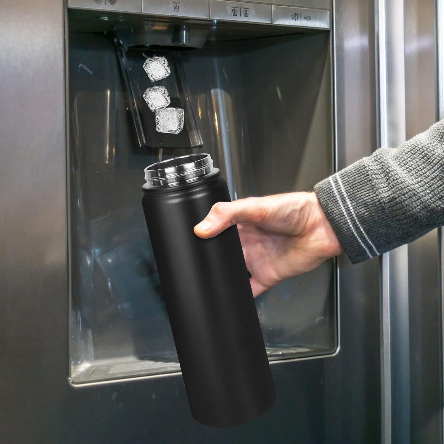 Botella de Agua Aislada ERTOOE 1.5L con Pajilla y Tapa