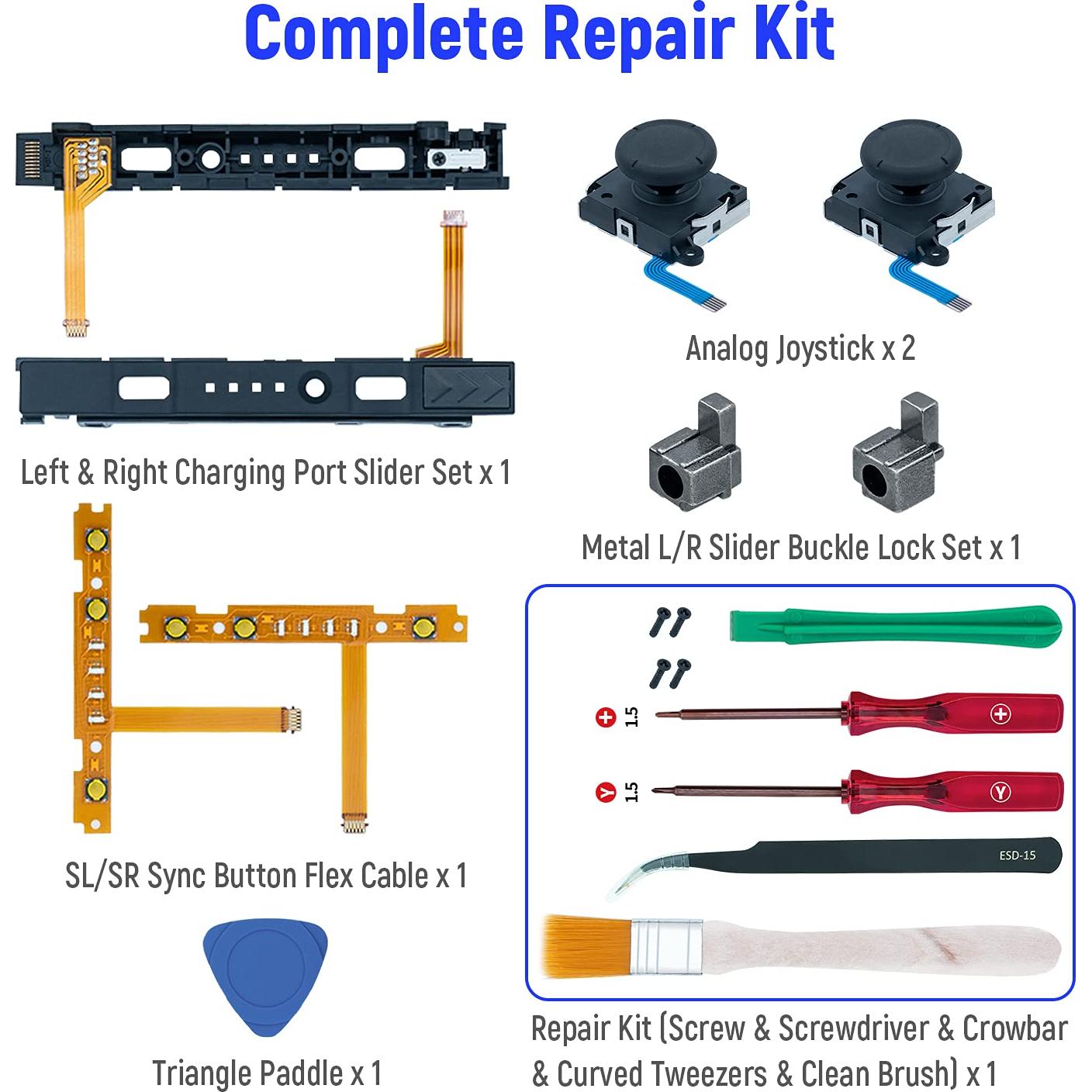 Kit de Reparación 18 en 1 Mcbazel para Joy-Con N-Switch
