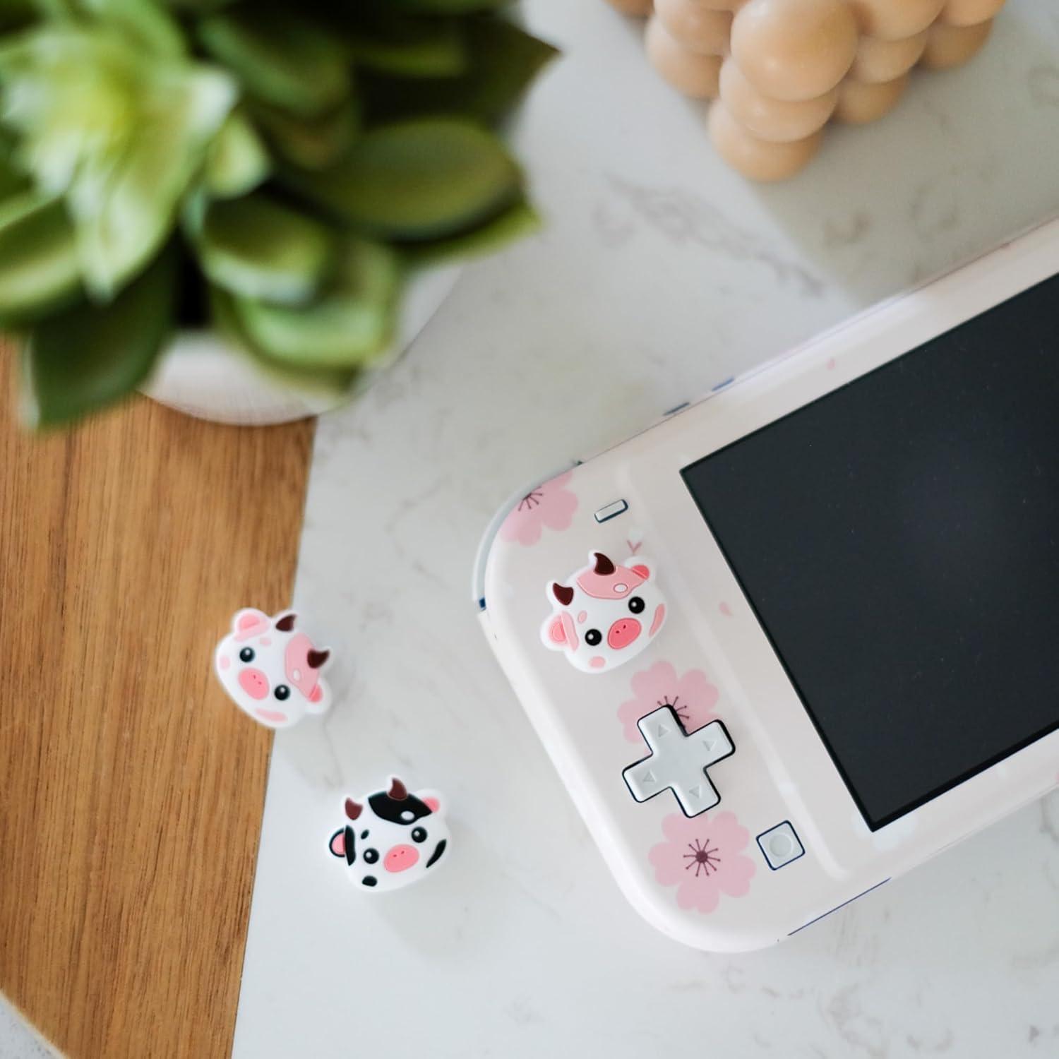 Tapas de agarre Joycon StickieTech Rosa y Negro - Silicona