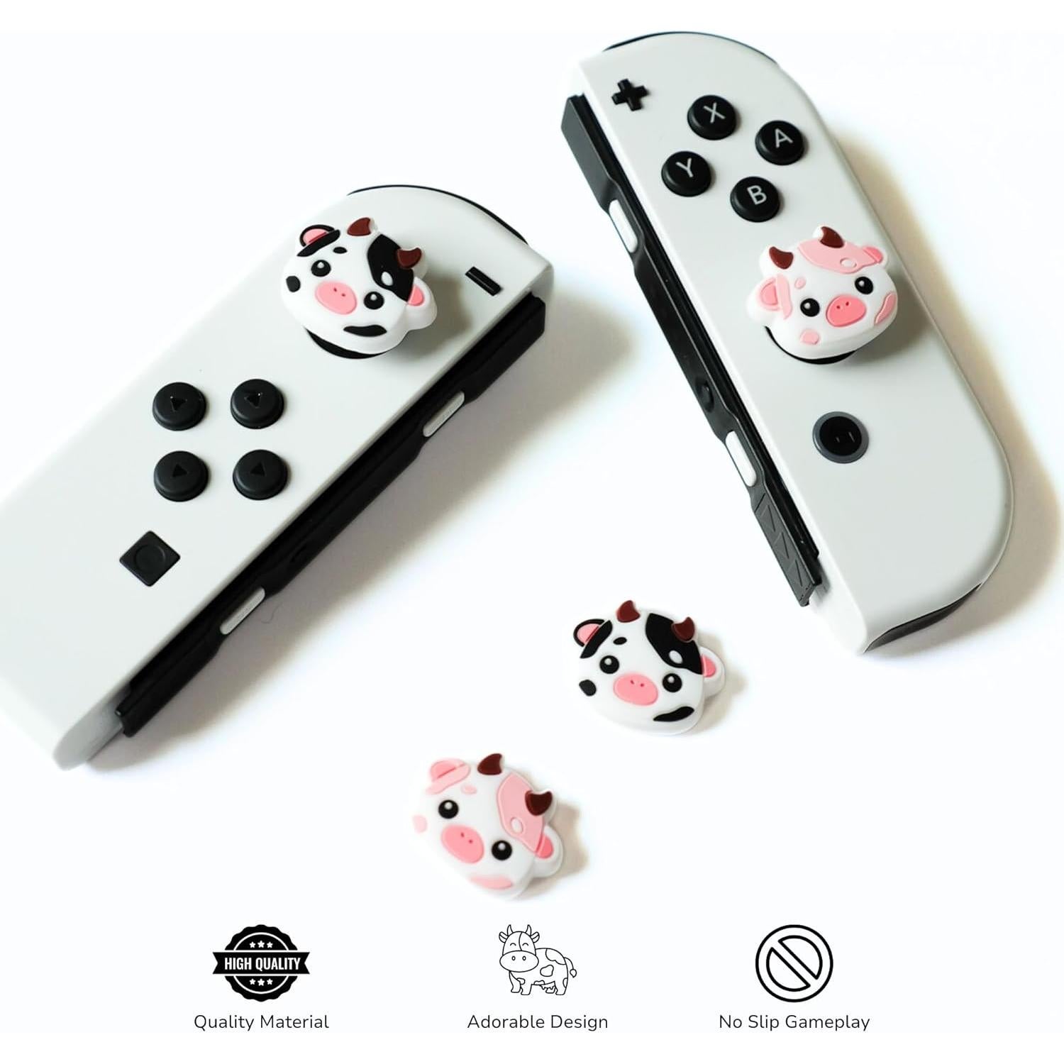Tapas de agarre Joycon StickieTech Rosa y Negro - Silicona