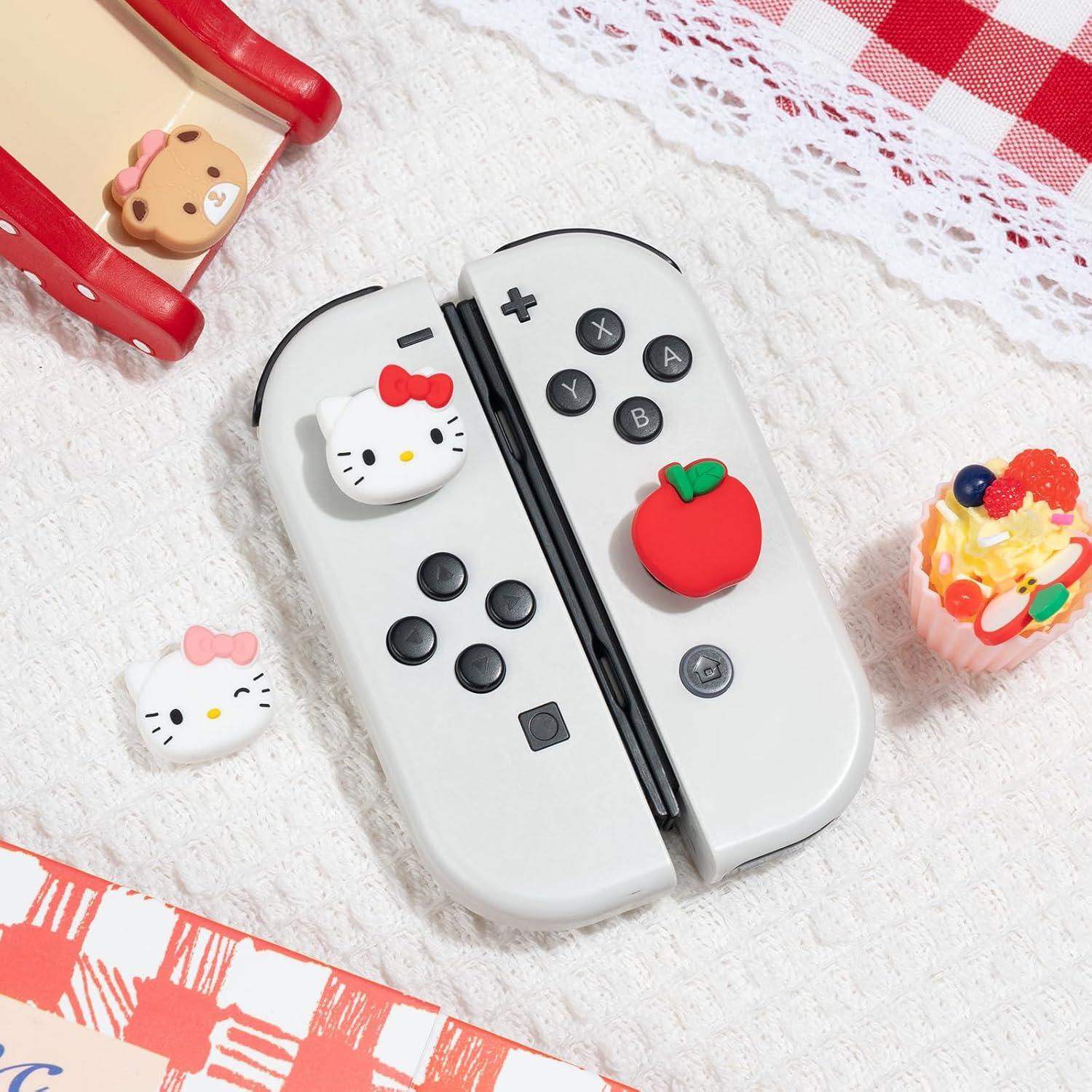 Tapa de Agarre Joycon WISHAVEN Gato y Manzana 4PCS