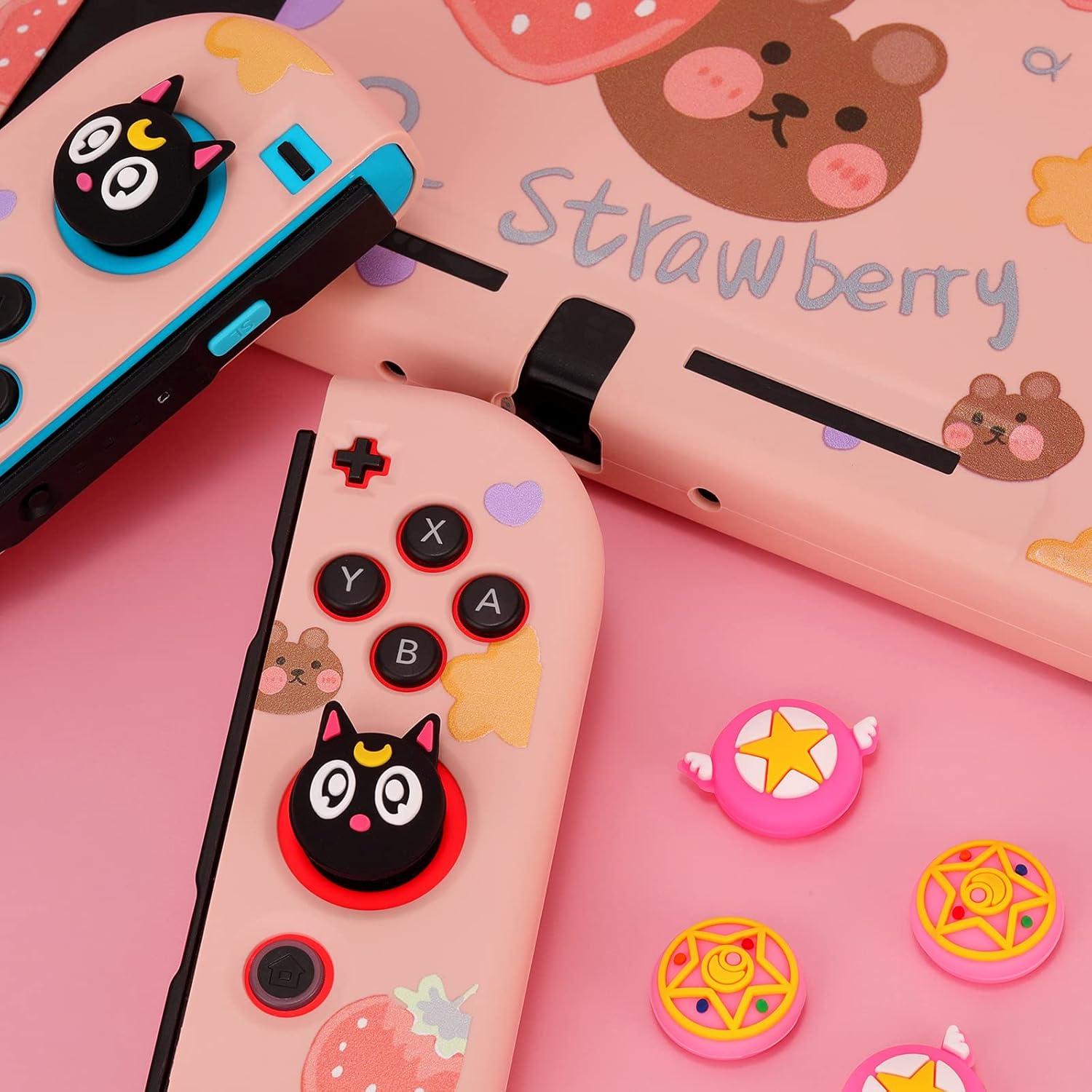 Tapas de Agarre Kawaii para Nintendo Switch Joy-Cons Luna