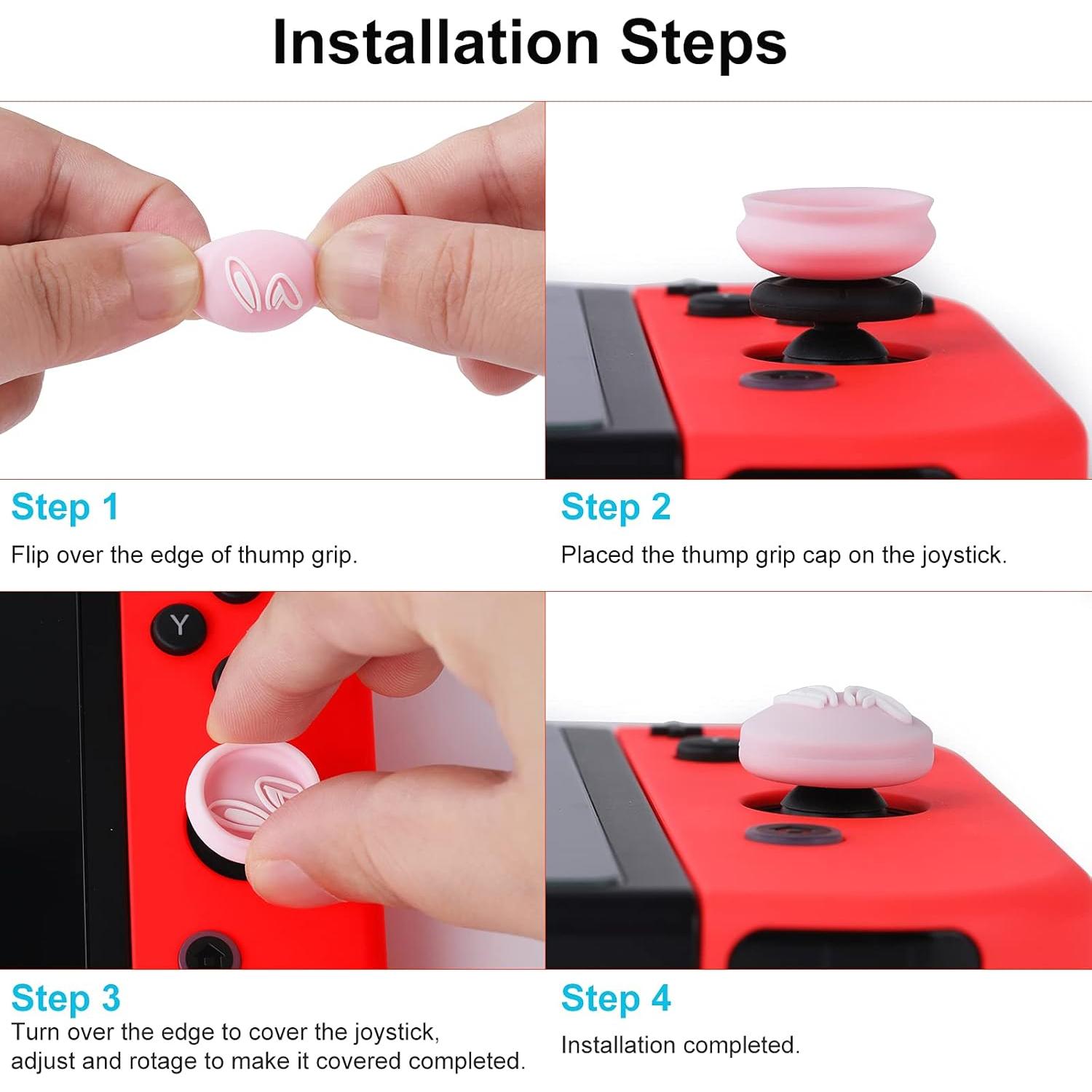 Tapas de Agarre Kawaii para Nintendo Switch Joy-Cons Luna