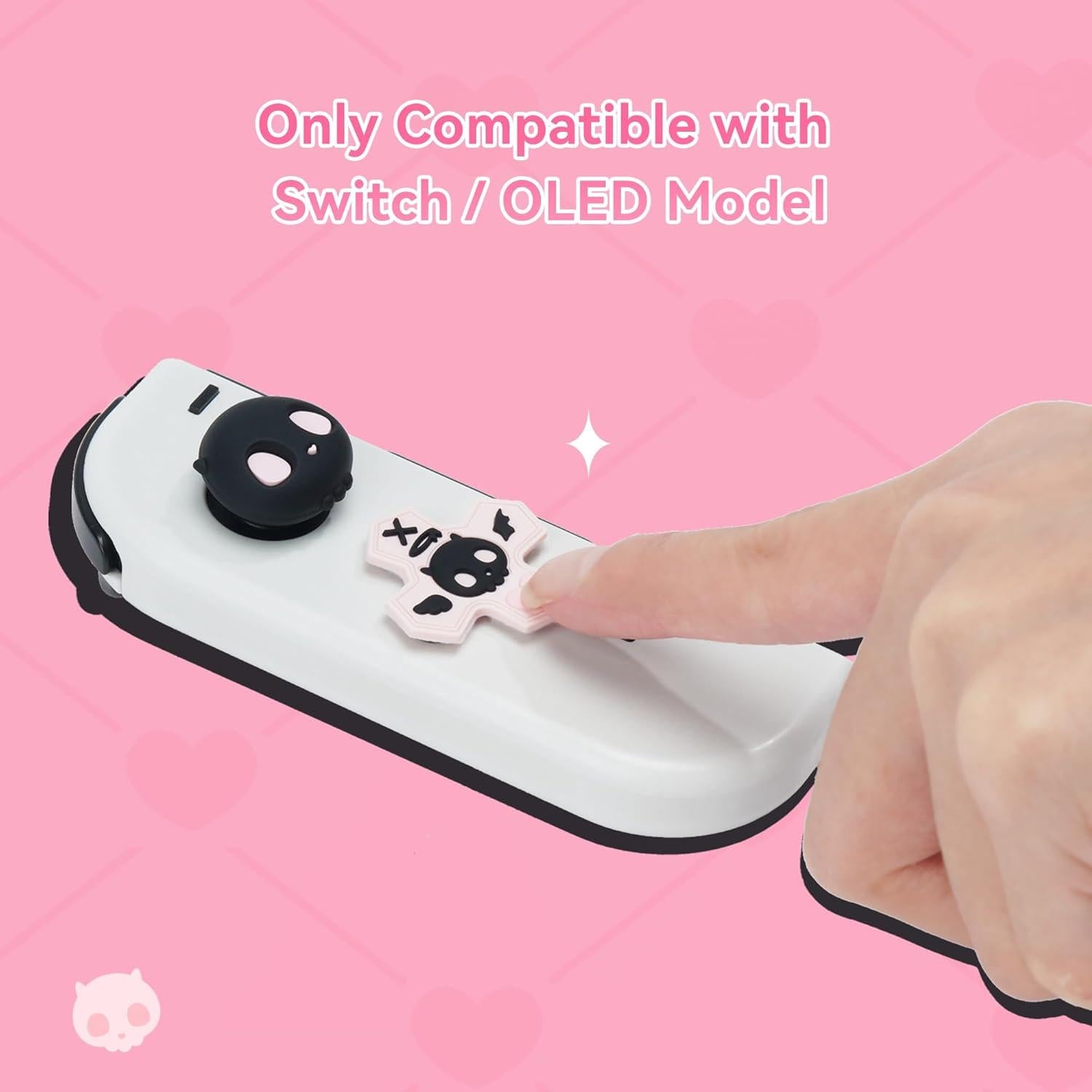 Conjunto de Tapas de Botones GeekShare para Switch - Calavera Rosa