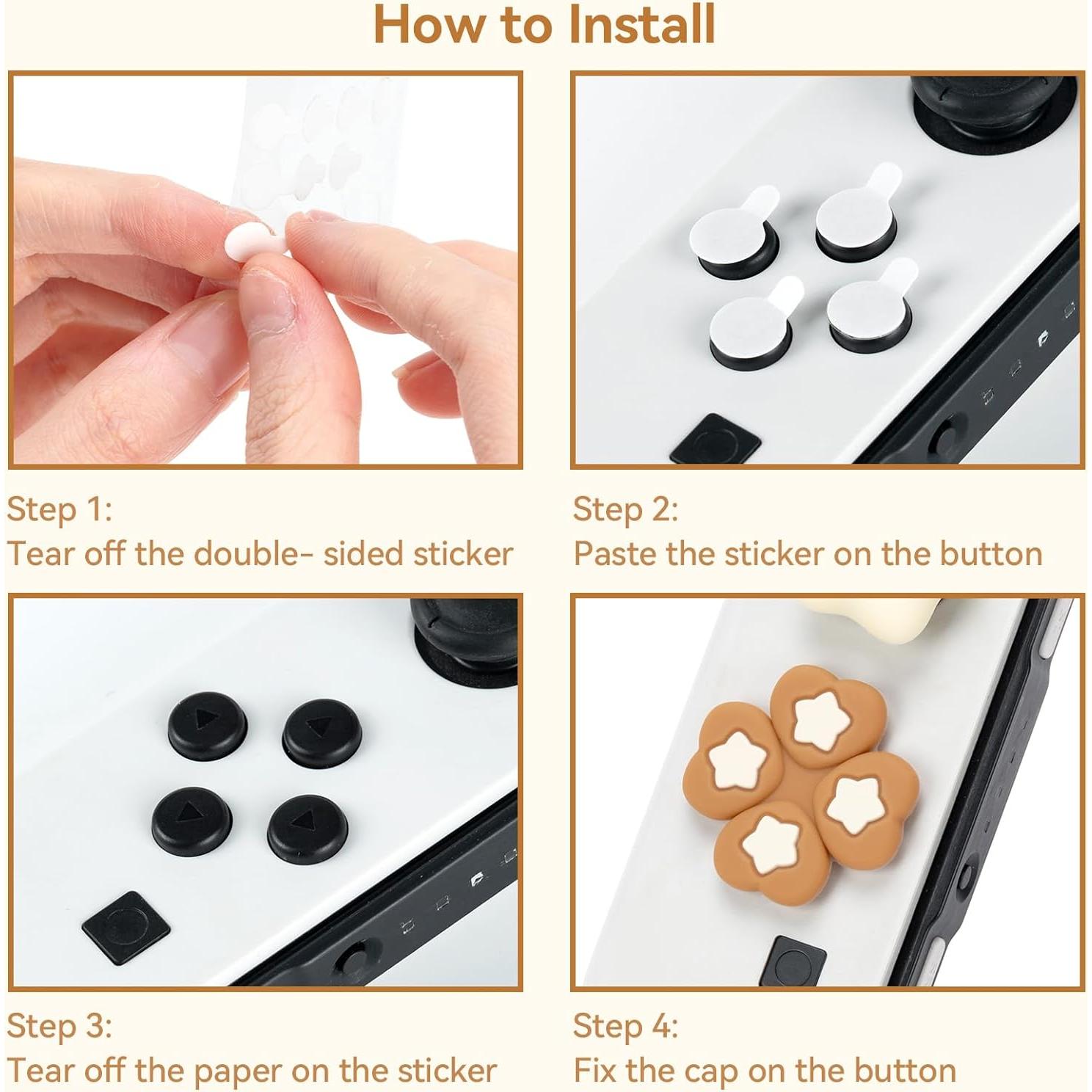 Tapa de Joystick WISHAVEN ABXY y D-Pad para Nintendo Switch