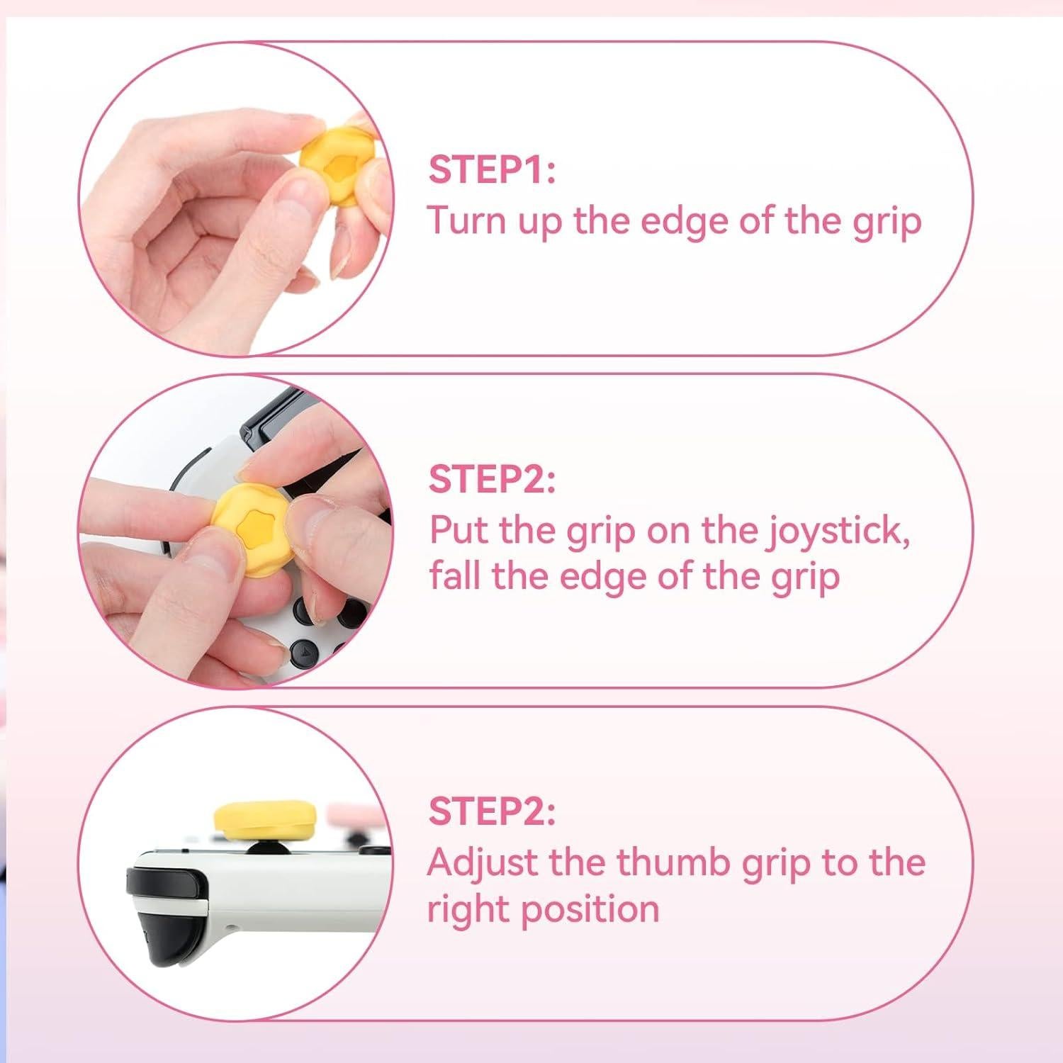 Tapones de Silicona GeekShare Corazón Crema para Joy-Con