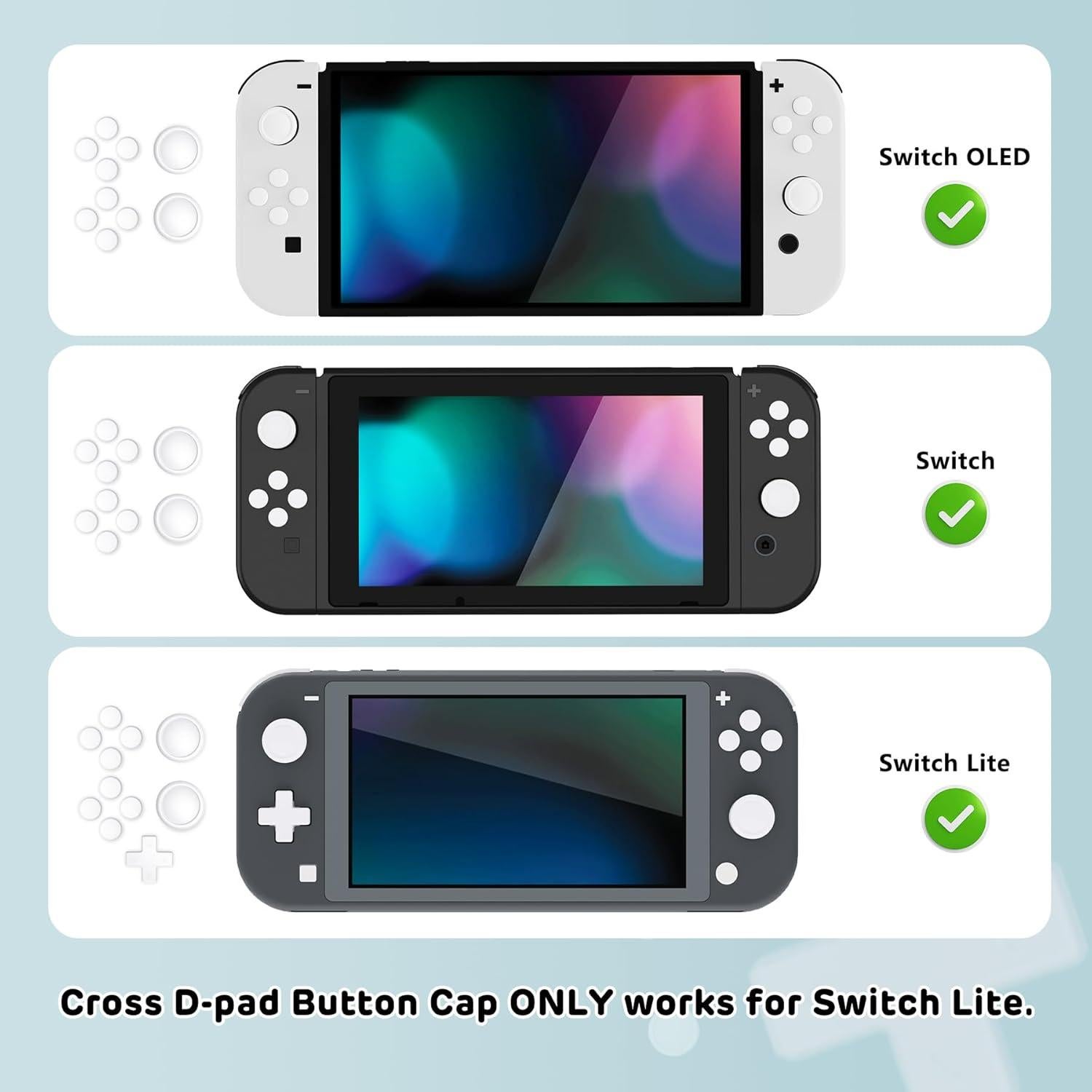 Juego de Caps de Botones PlayVital para Nintendo Switch Lite