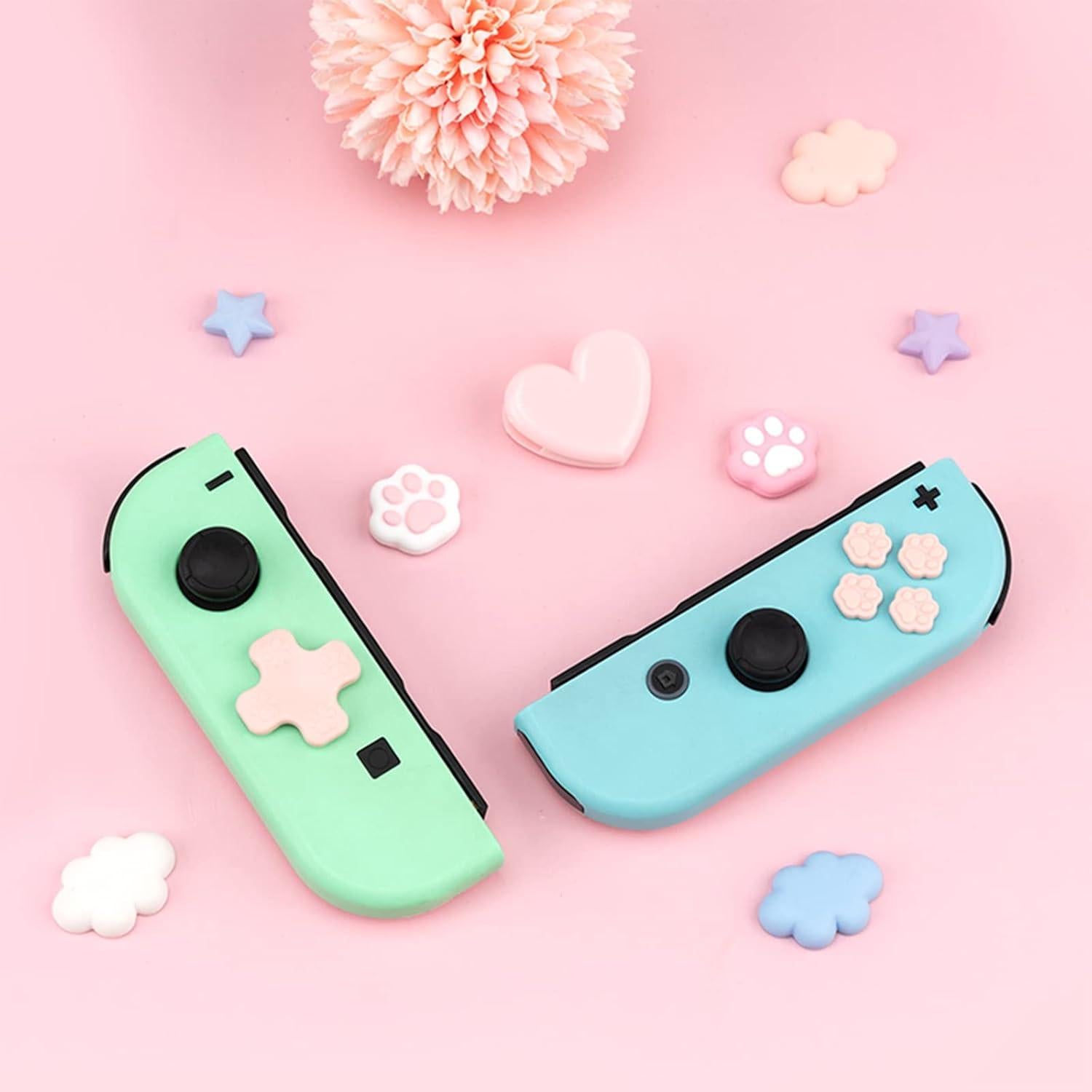 Juego de tapas de botón GeekShare para Switch - Rosa