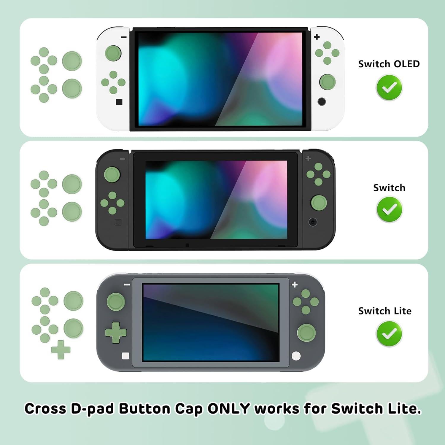 Cubiertas de Silicona PlayVital para Joycon Nintendo Switch - Verde Matcha