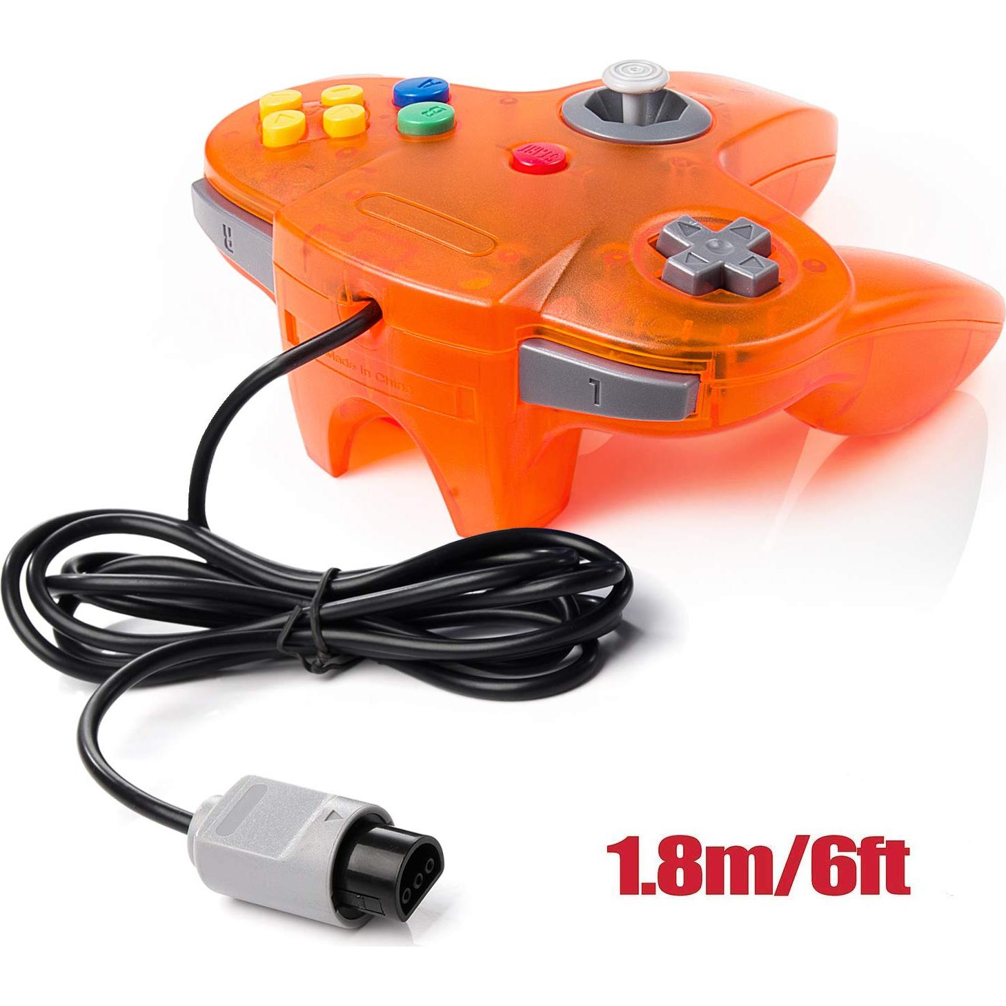 Controlador Clásico N64 miadore Verde y Naranja 10 Botones