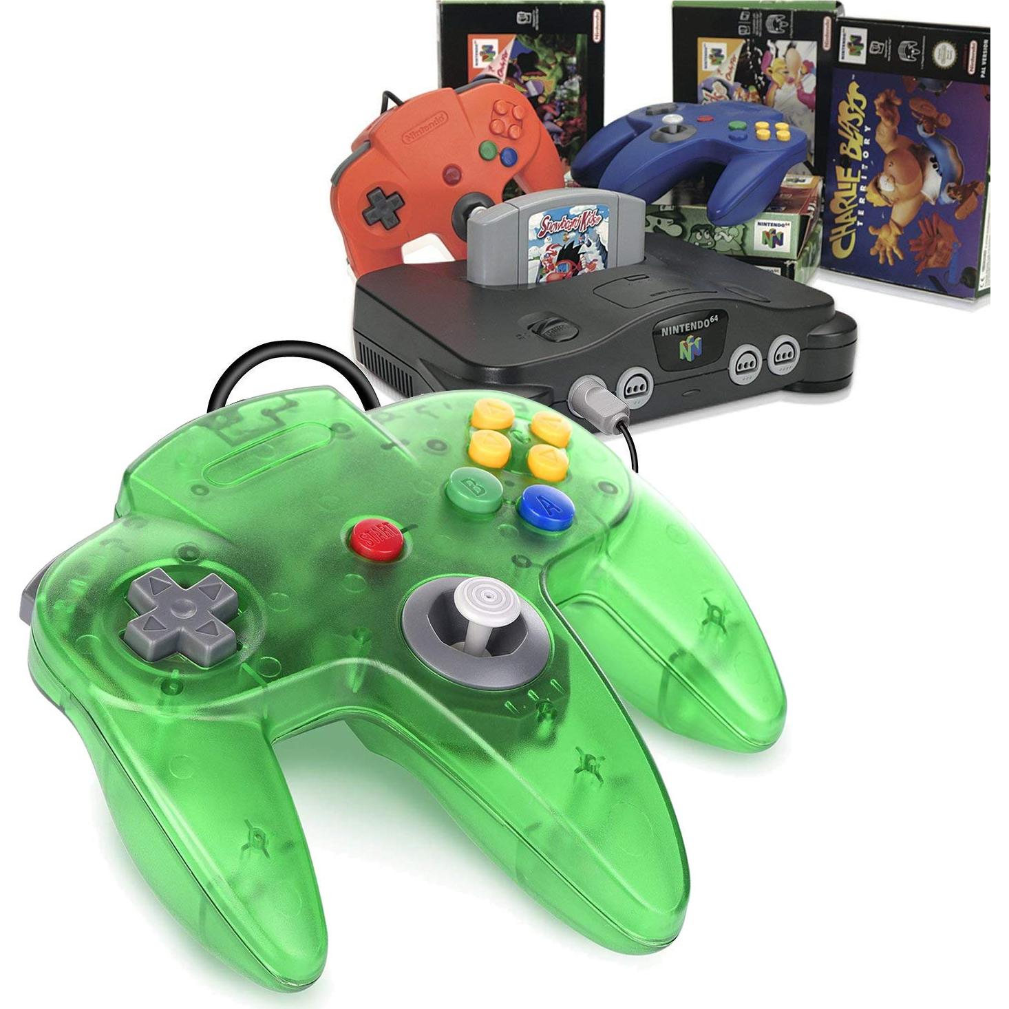 Controlador Clásico N64 miadore Verde y Naranja 10 Botones