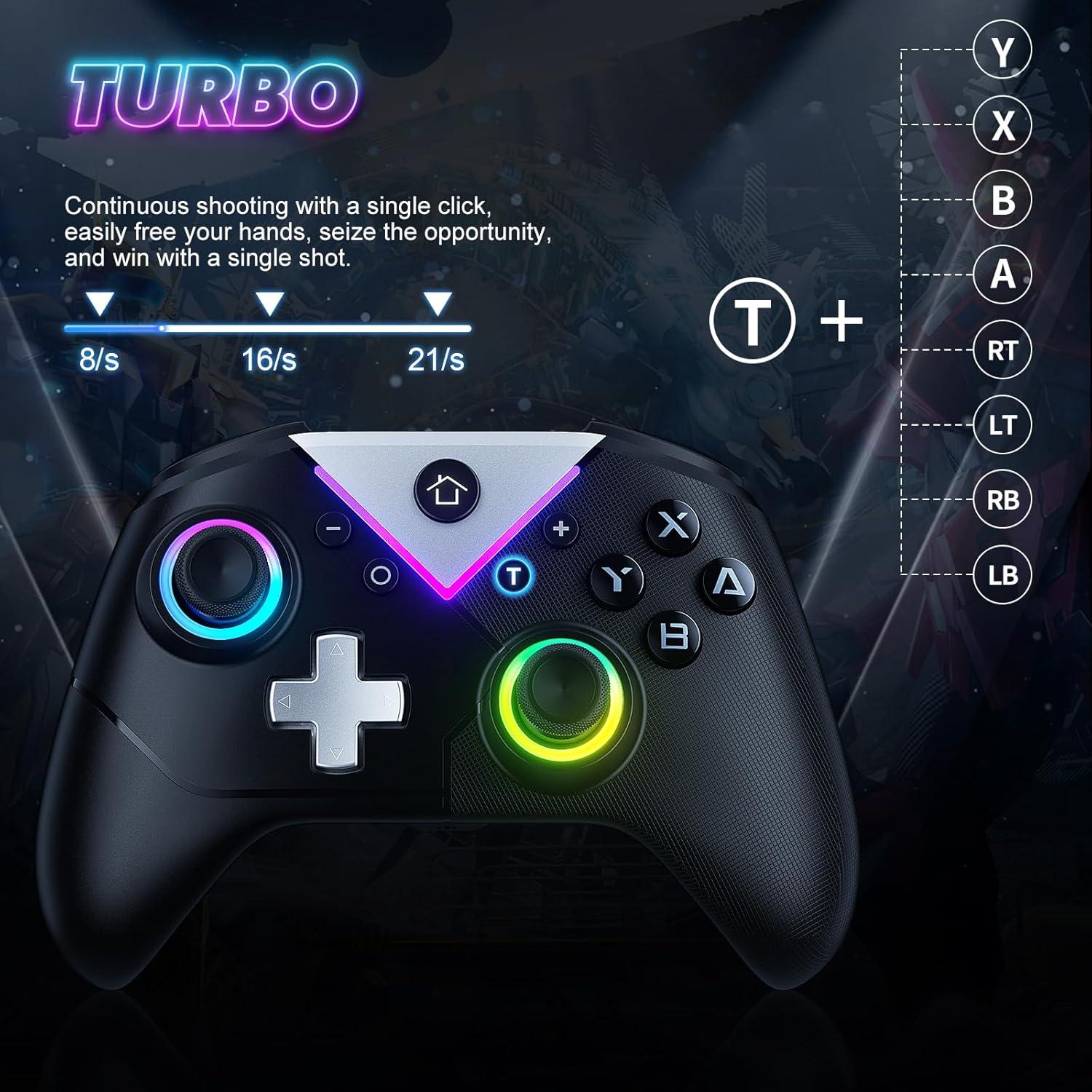 Controlador Inalámbrico Dinosoo RGB para PC y Switch