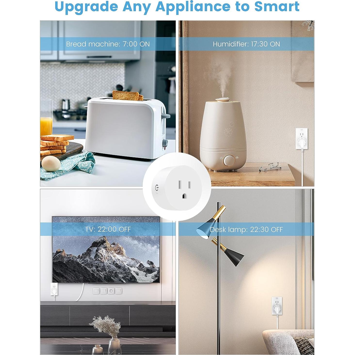 Enchufe Inteligente EIGHTREE WiFi 5GHz Control Remoto 4 Pzs