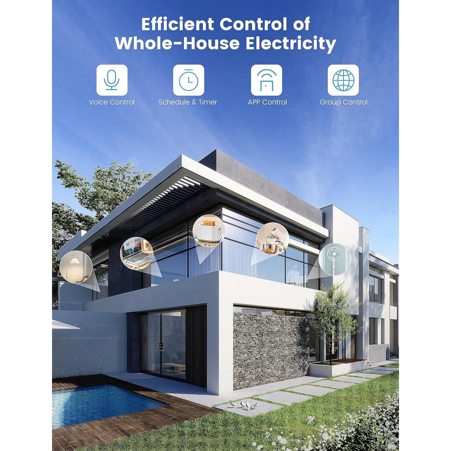 Enchufe Inteligente EIGHTREE WiFi 5GHz Control Remoto 4 Pzs