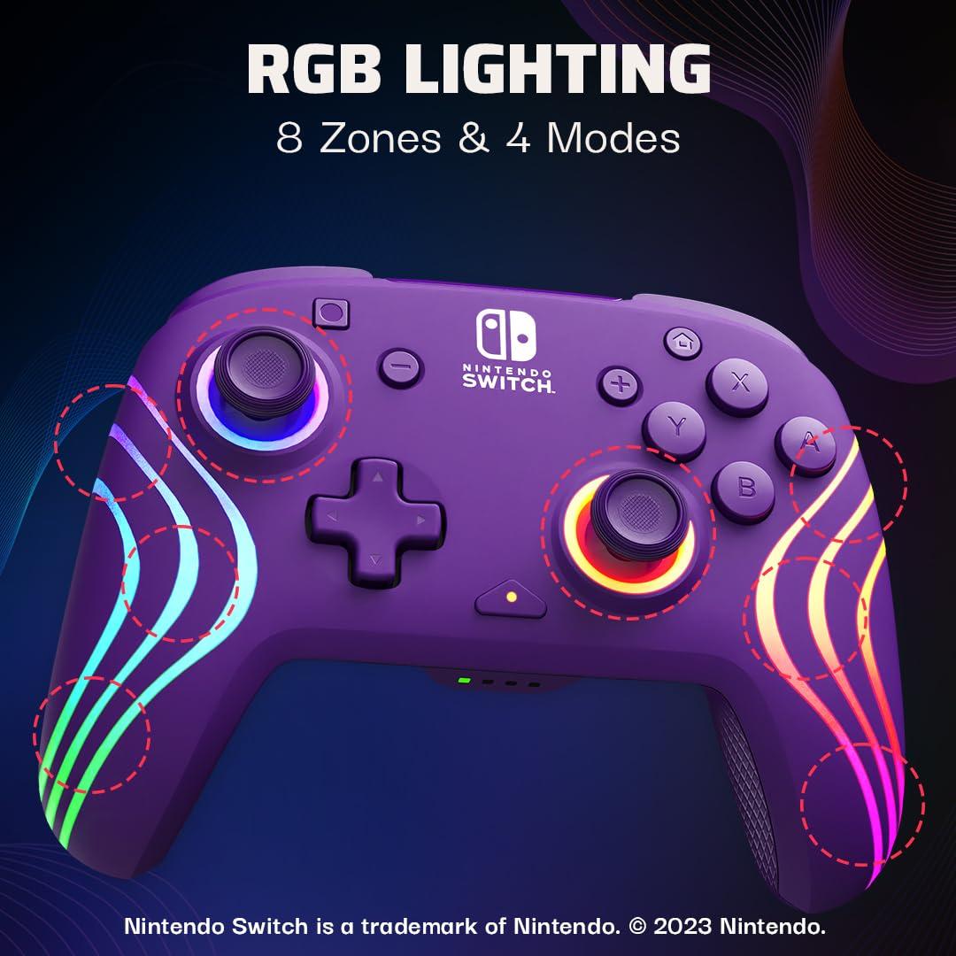 Controlador Inalámbrico PDP Afterglow Wave para Switch Púrpura