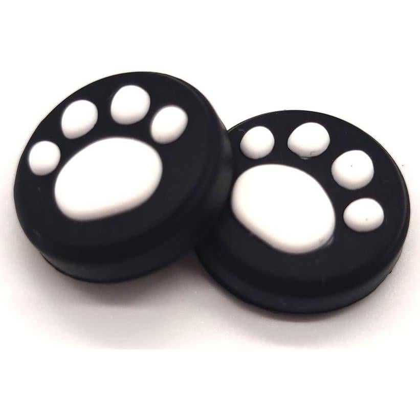 Ambertown 2 x Silicone Analog Controller Thumb Stick Joystick Grips Cap for Switch NS/Switch Lite Controller ThumbStick Cute Cat Paw Claw (White)