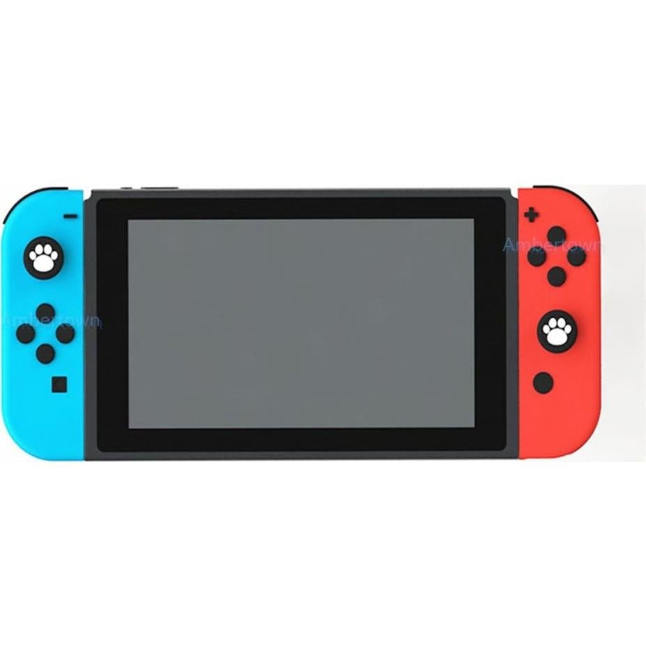 Ambertown 2 x Silicone Analog Controller Thumb Stick Joystick Grips Cap for Switch NS/Switch Lite Controller ThumbStick Cute Cat Paw Claw (White)