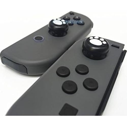 Ambertown 2 x Silicone Analog Controller Thumb Stick Joystick Grips Cap for Switch NS/Switch Lite Controller ThumbStick Cute Cat Paw Claw (White)