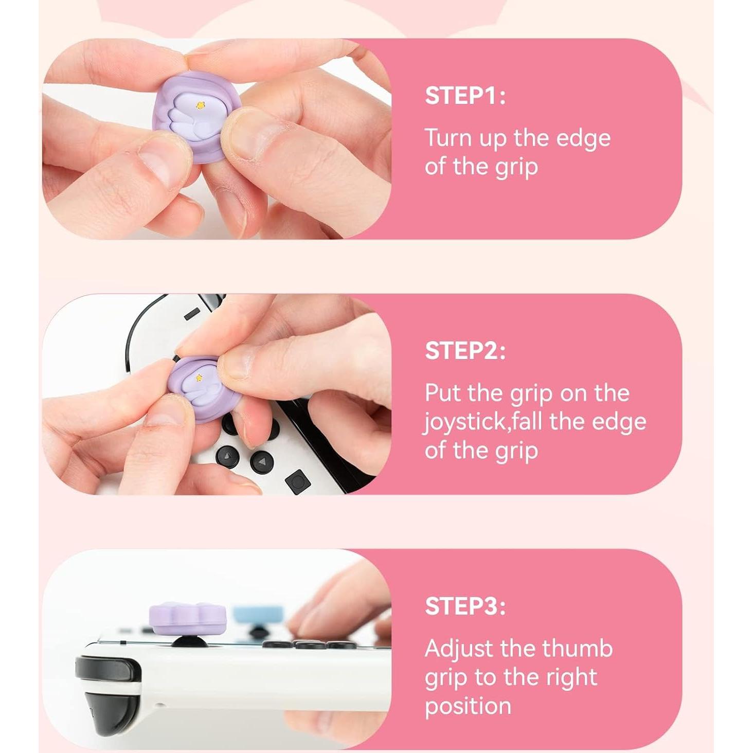 Tapones de Silicona GeekShare para Joy Con - 4PCS Lindo