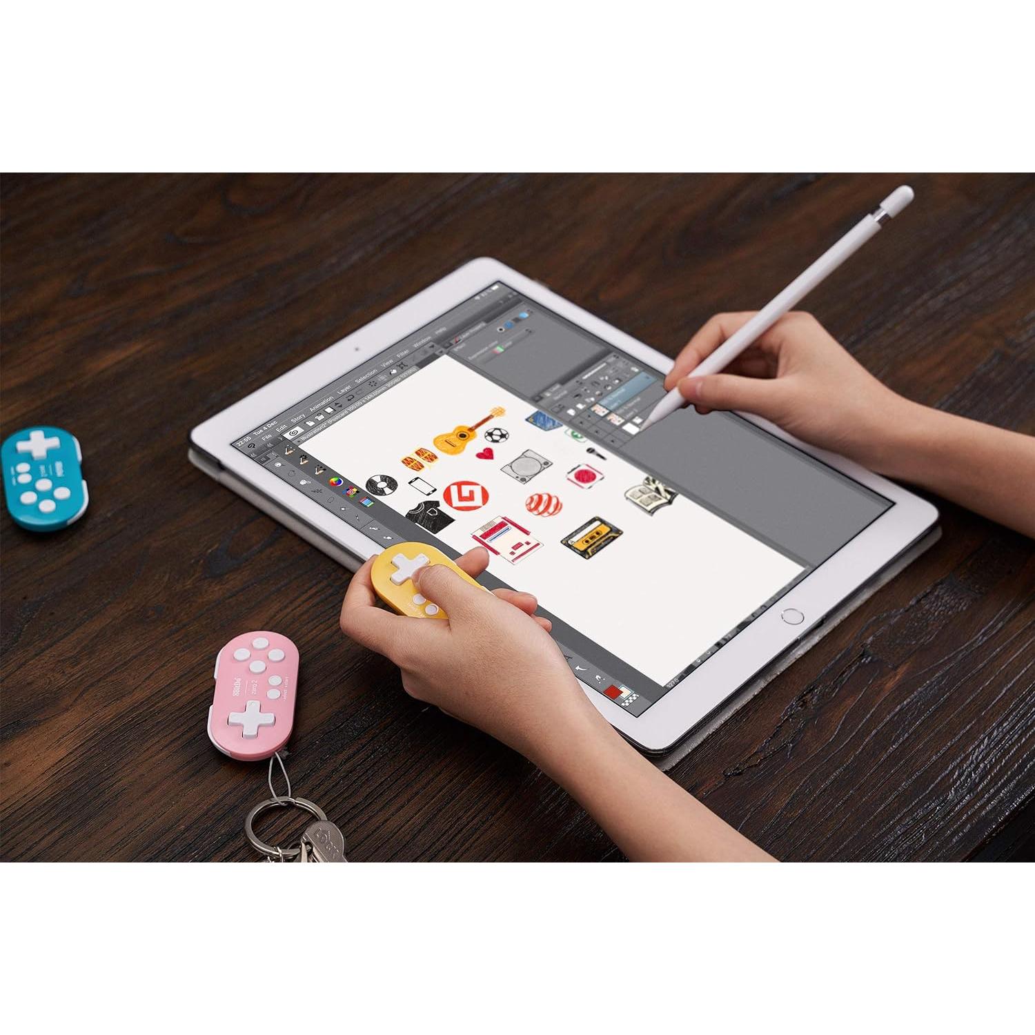 Controlador Mini Bluetooth 8Bitdo Zero 2 Amarillo para Switch