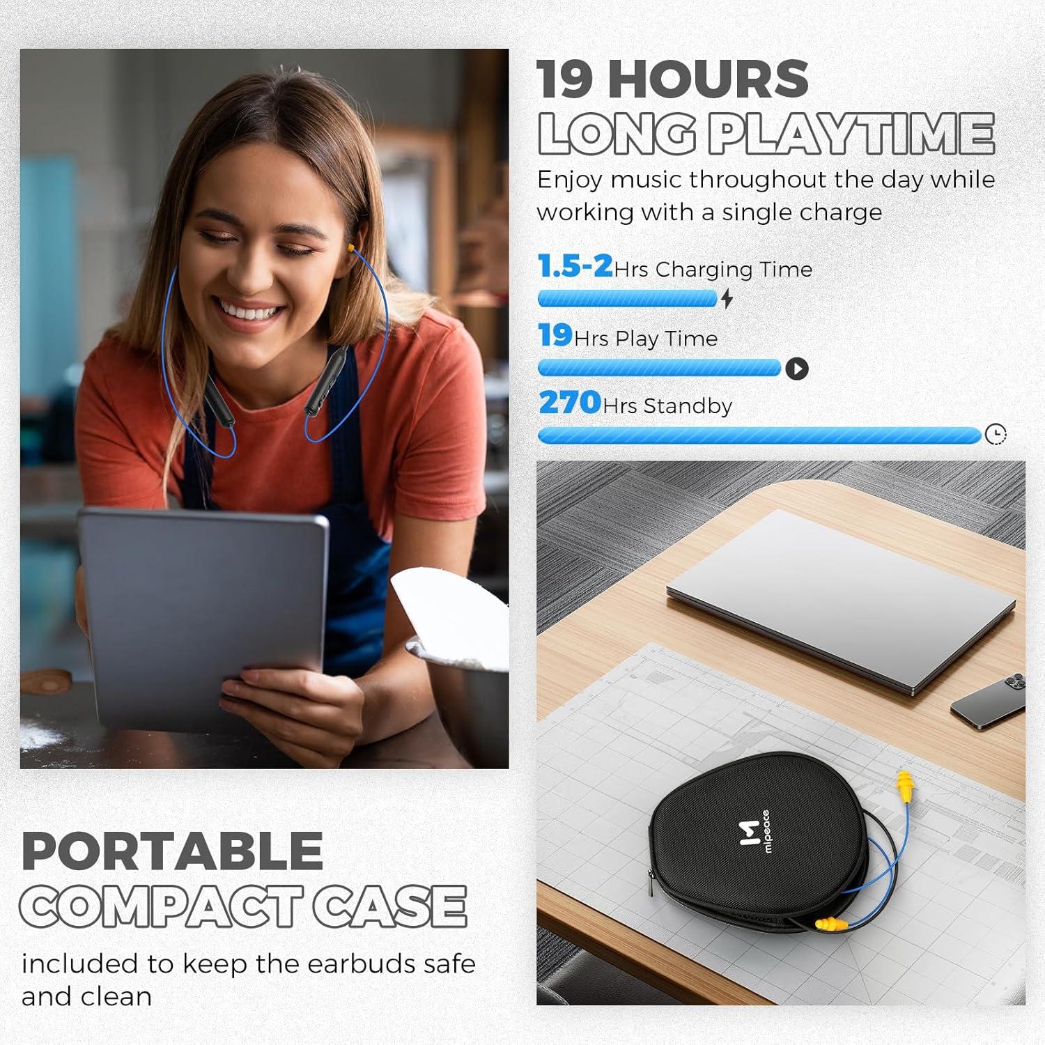 Auriculares Bluetooth MIPEACE con Reducción de Ruido 29dB