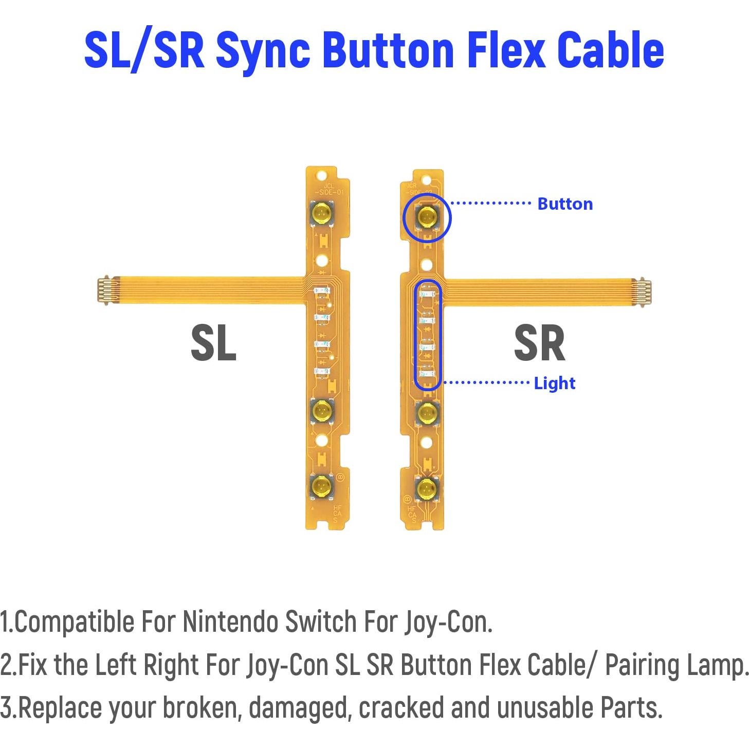 Cable de botón SL SR de reemplazo Mcbazel para Joy-Con NS