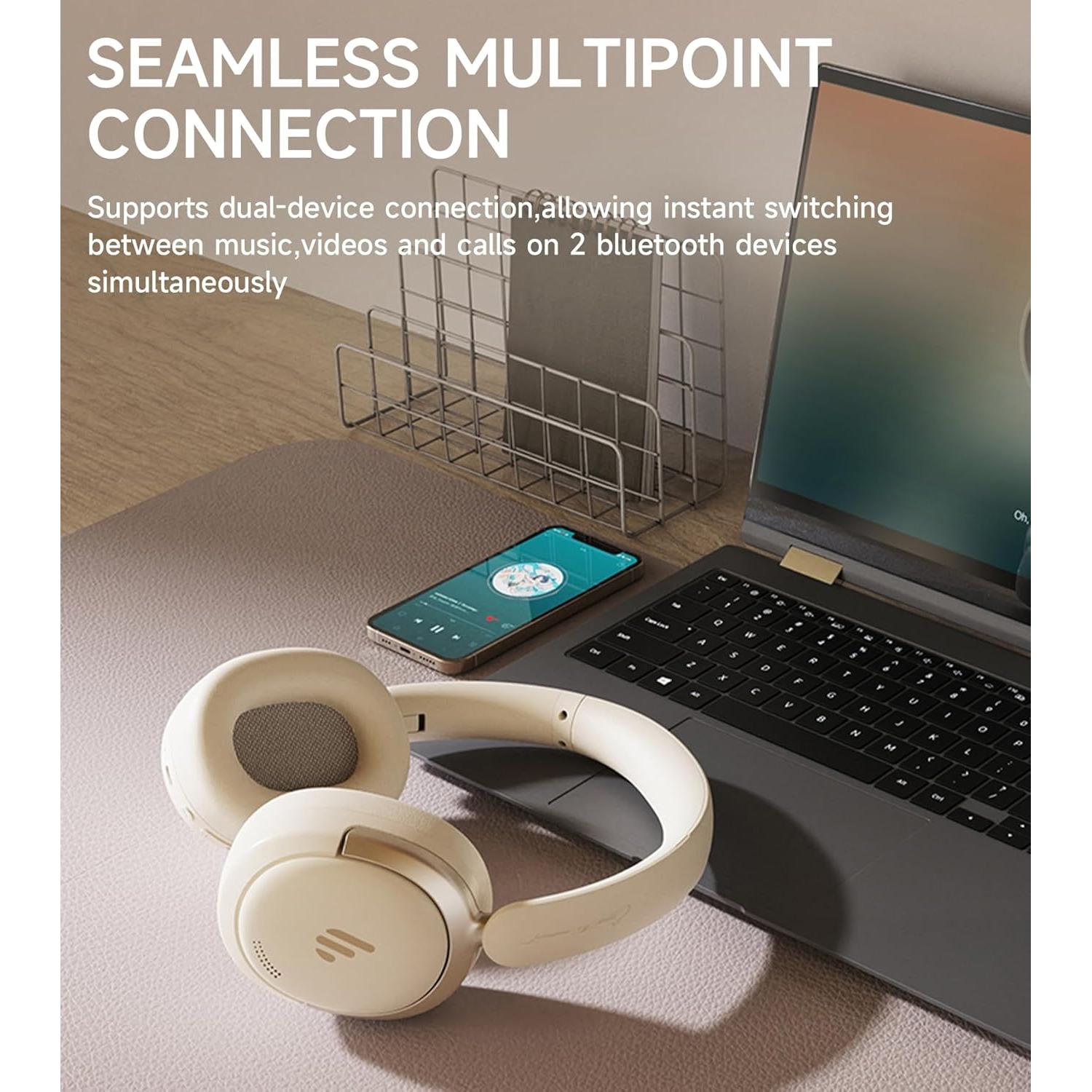 Auriculares Inalámbricos Edifier Atom Max - 45H ANC Blanco