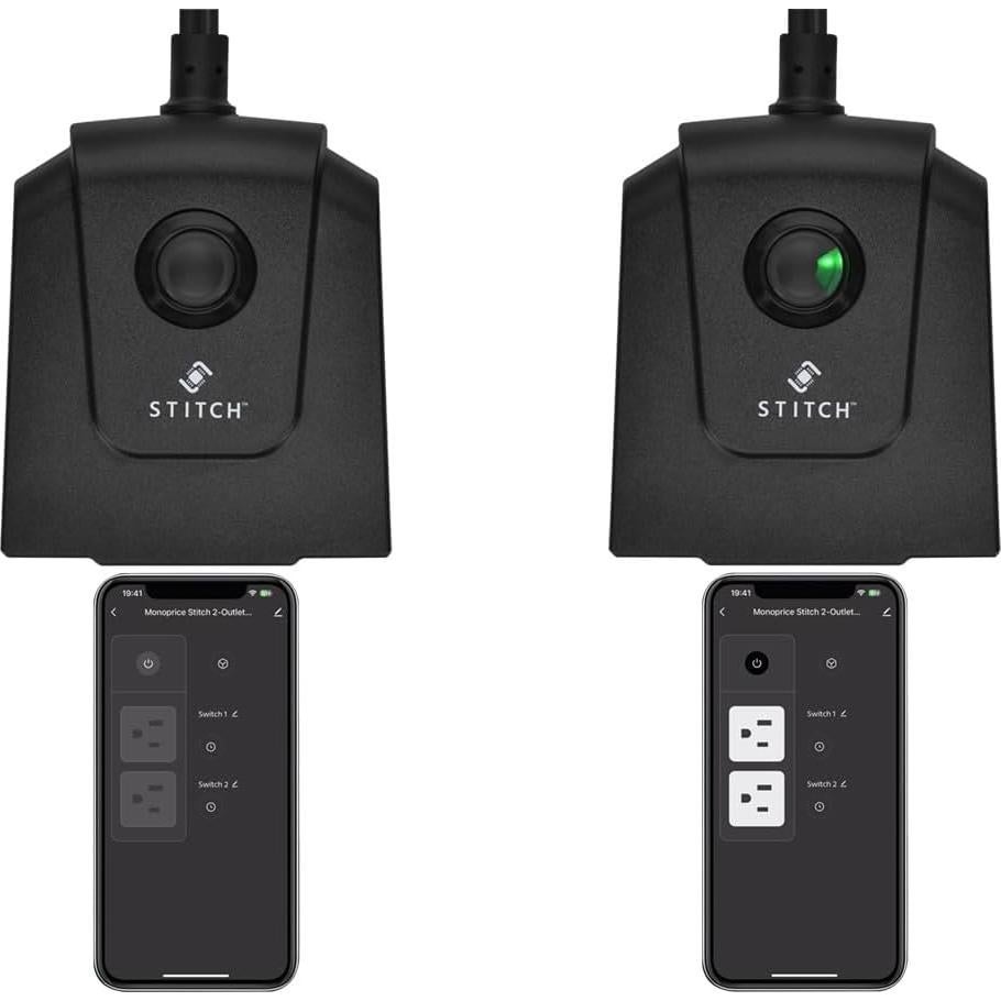 Enchufe Inteligente Monoprice IP65 2 Salidas Control Remoto